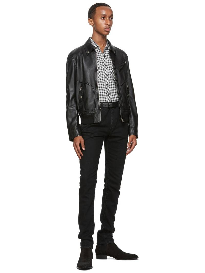 SAINT LAURENT Black & White Dallas Western Shirt outlook
