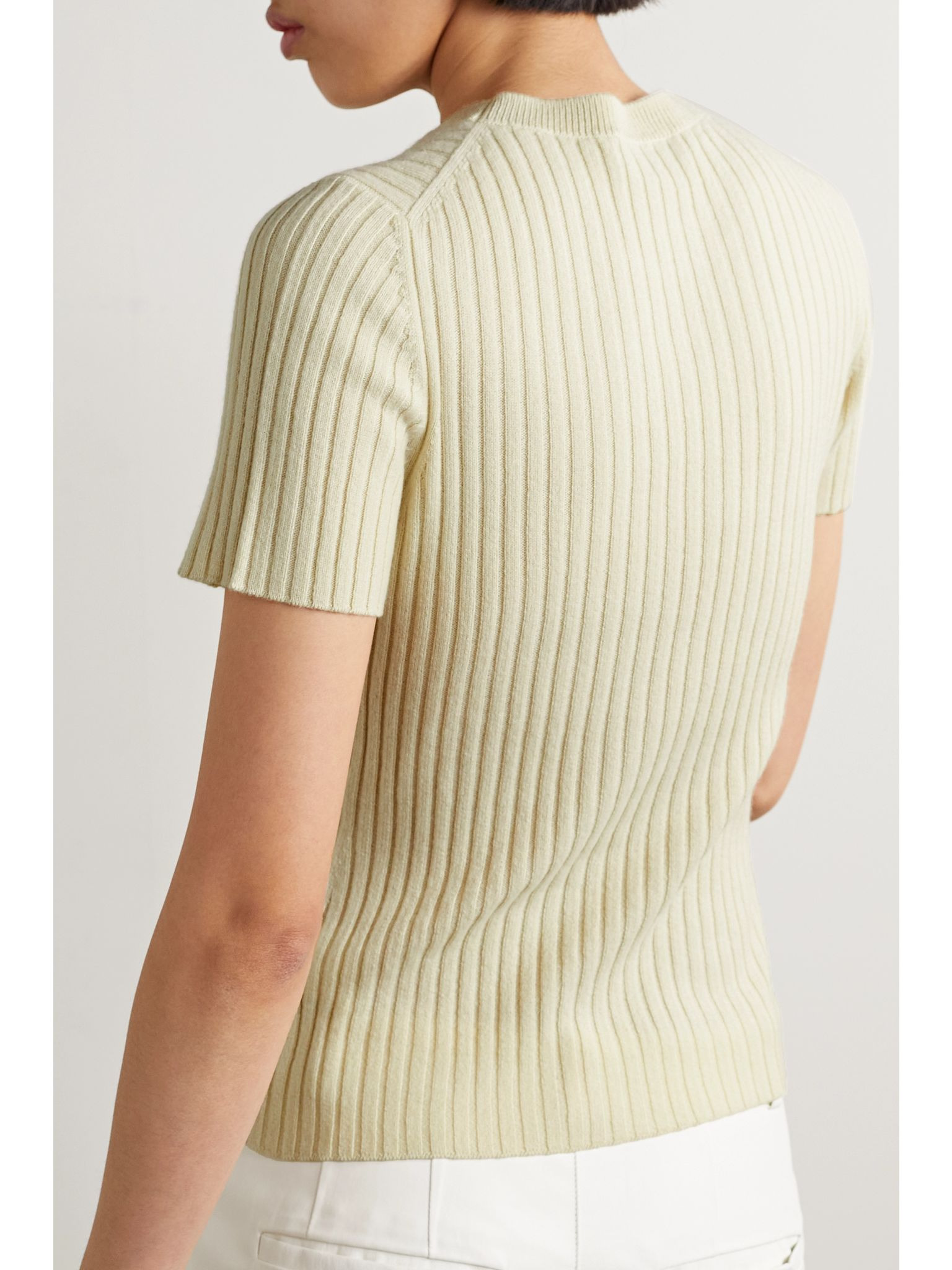 Ribbed cashmere sweater Cream - 4