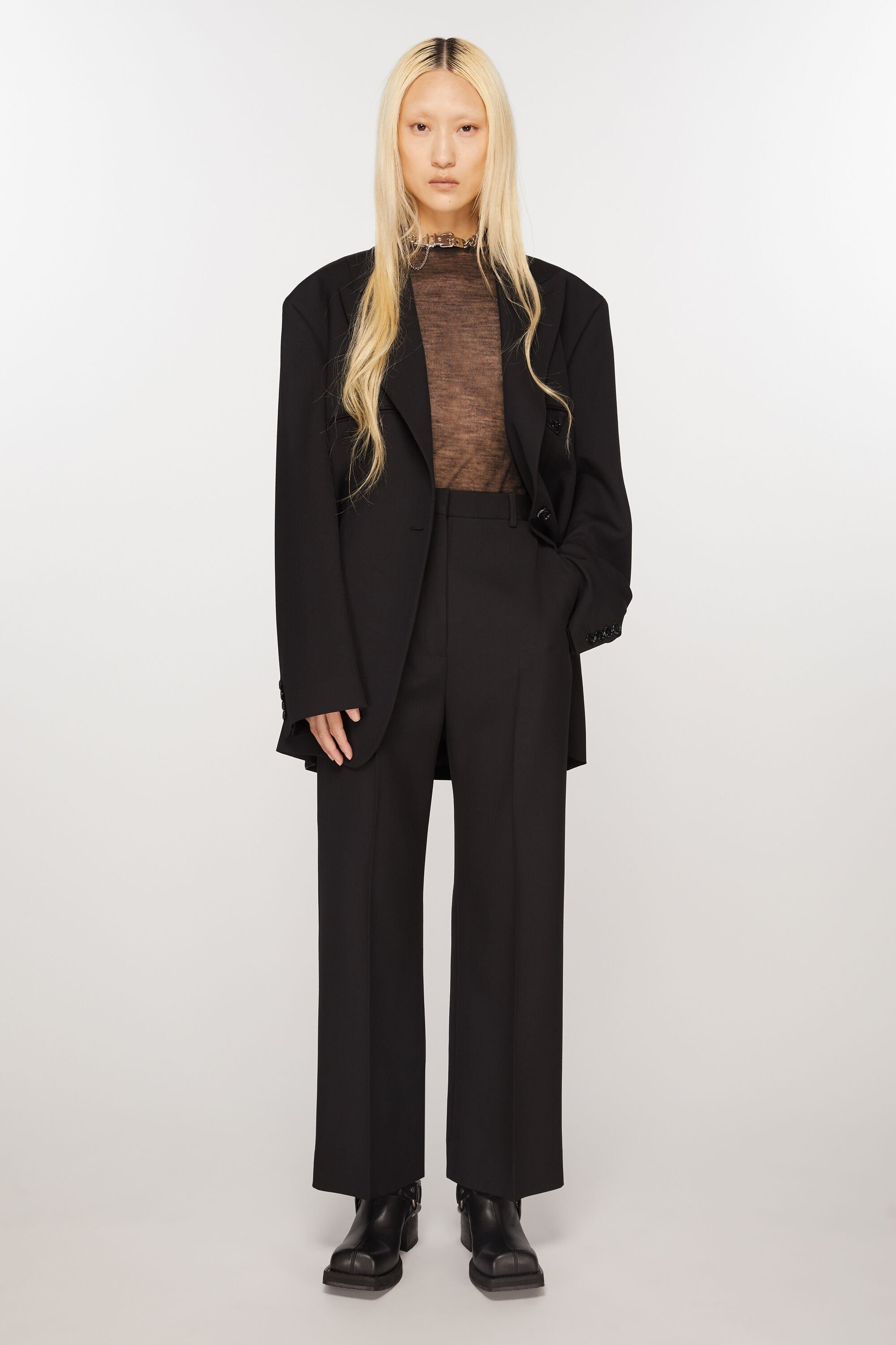 Relaxed tailored trousers - Black - 2