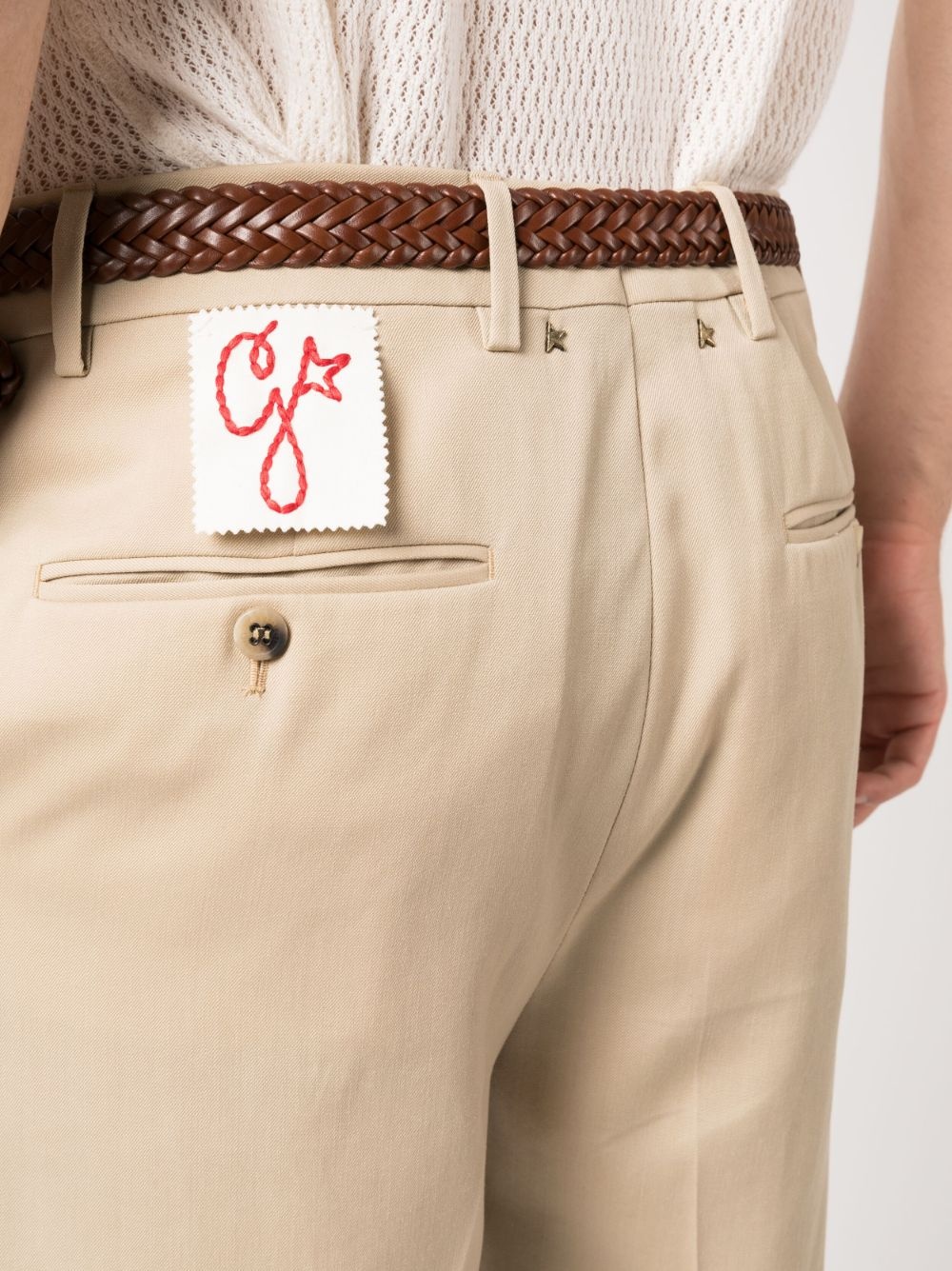 high-waist gabardine trousers - 5