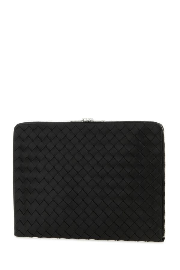 Bottega Veneta Man Black Leather Document Case - 2