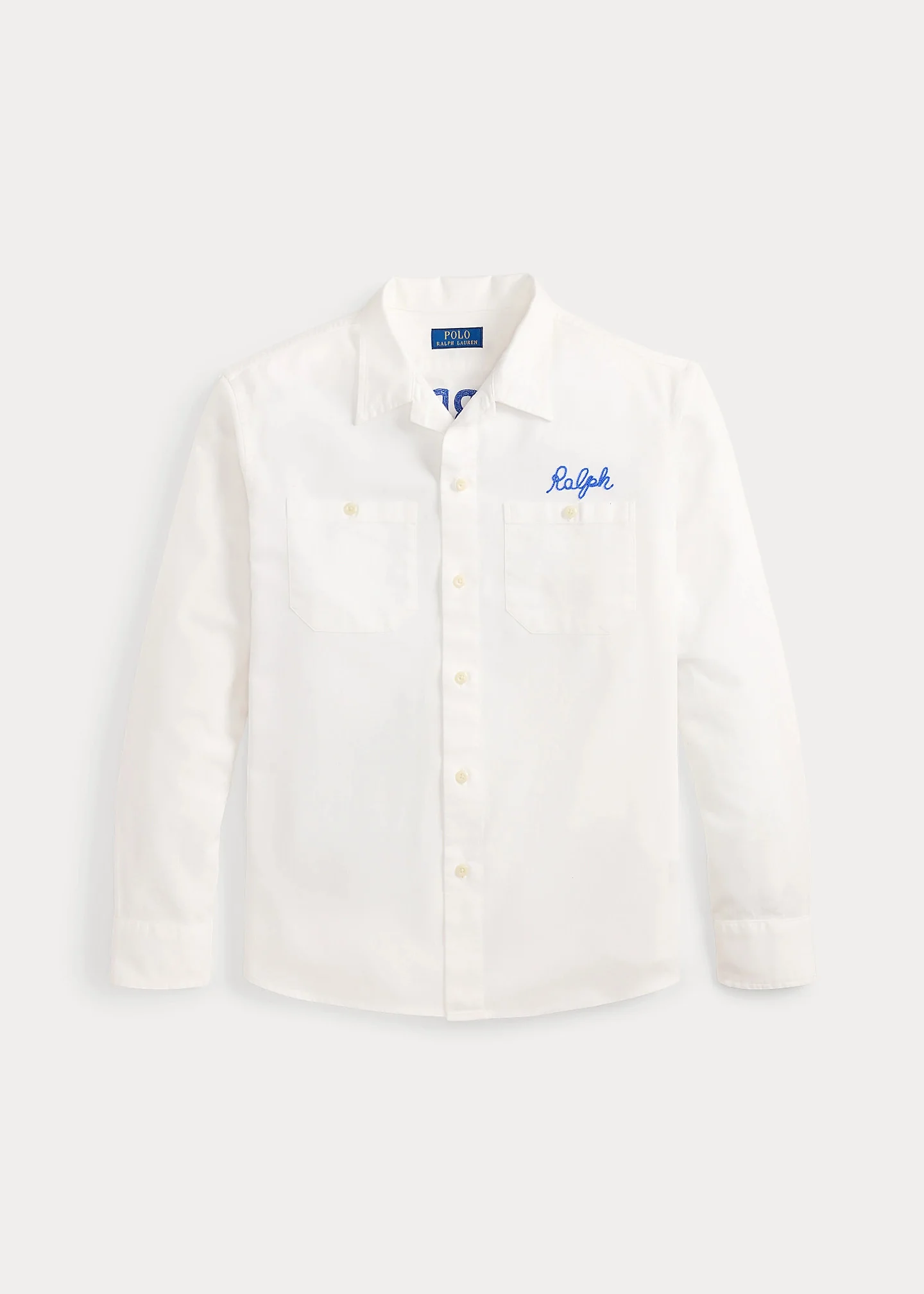 Embroidered Herringbone Overshirt - 1