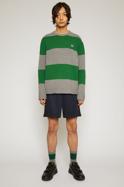 Acne Studios Block stripe sweater grey melange/deep green outlook