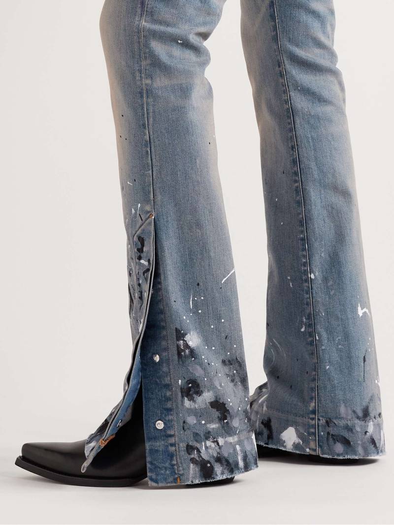 Slim-Fit Flared Paint-Splattered Jeans 6