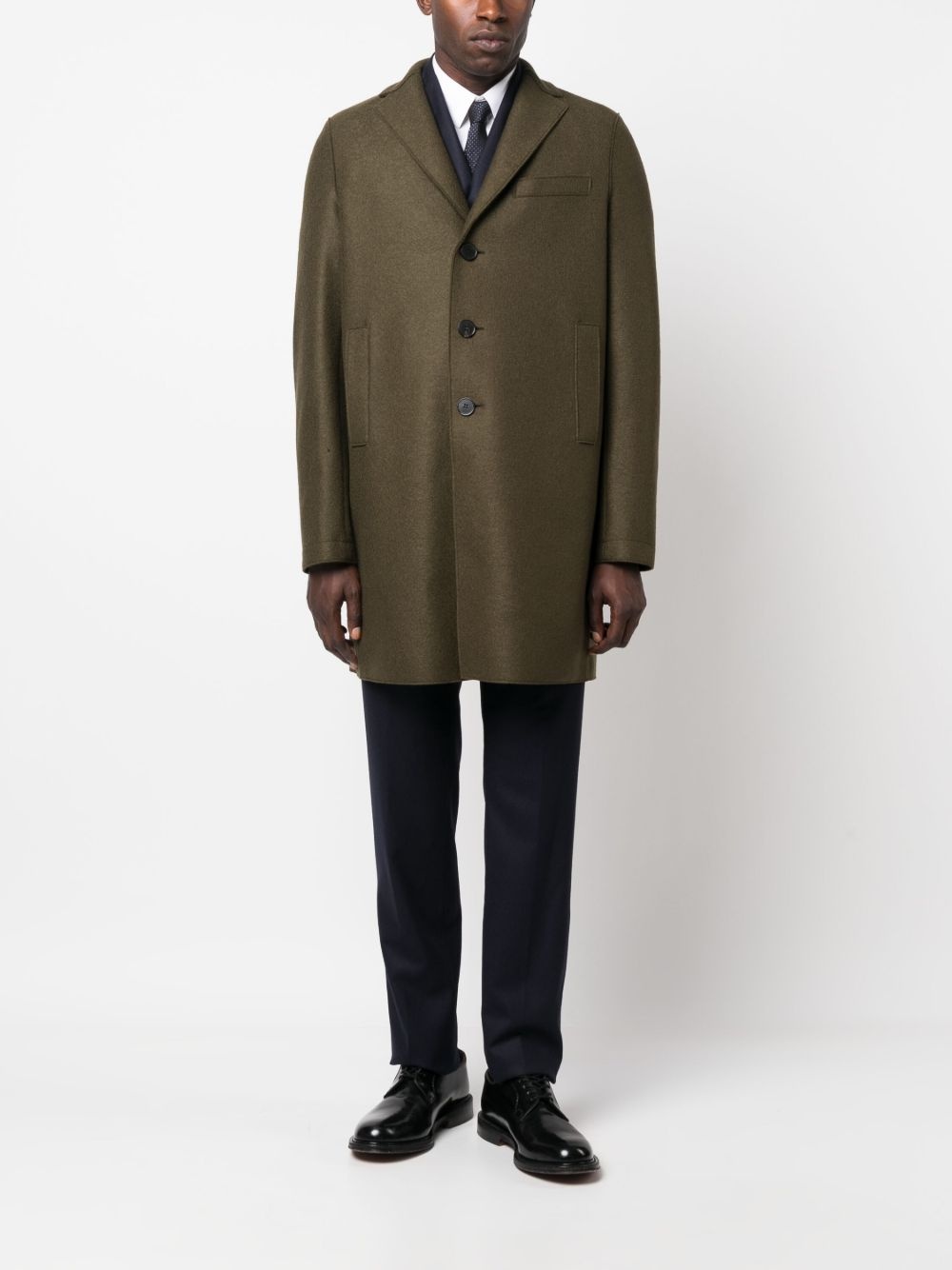 single-breasted virgin-wool coat - 2