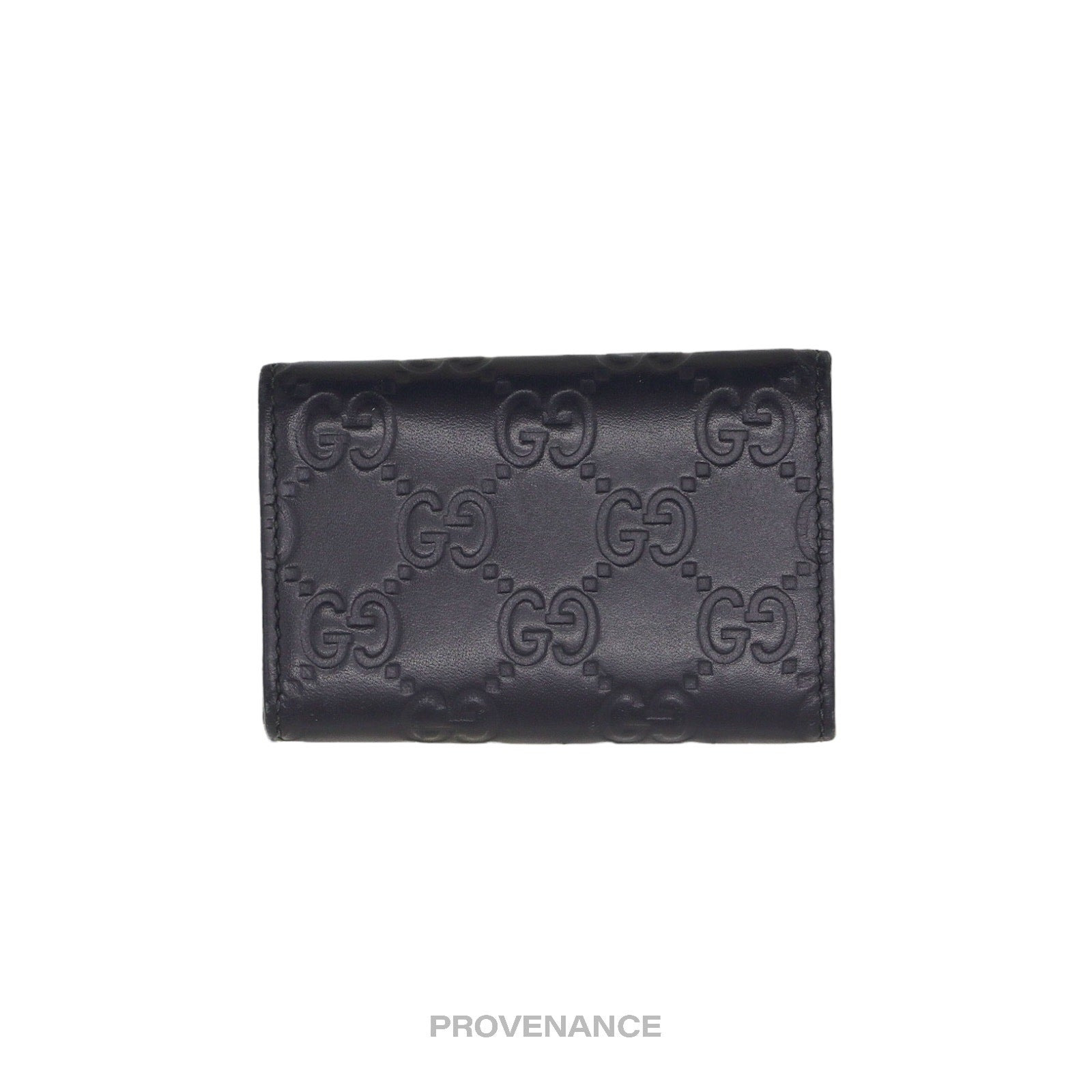 Gucci Bow 6 Key Holder - Black Guccissima Leather Gold - 2