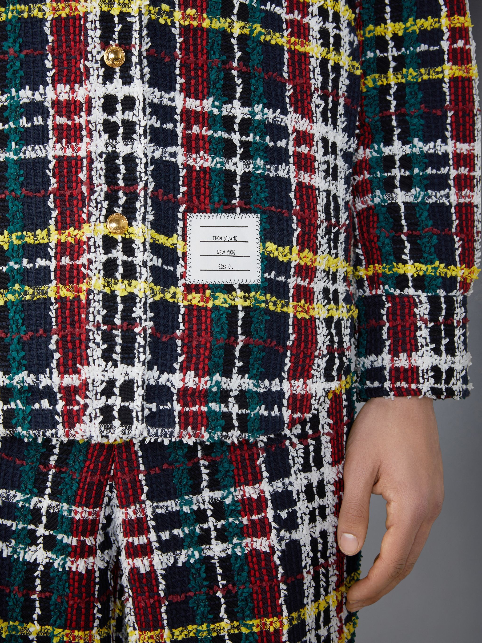 Hunting Tartan Eyelash Tweed Armband Shirt Jacket - 5