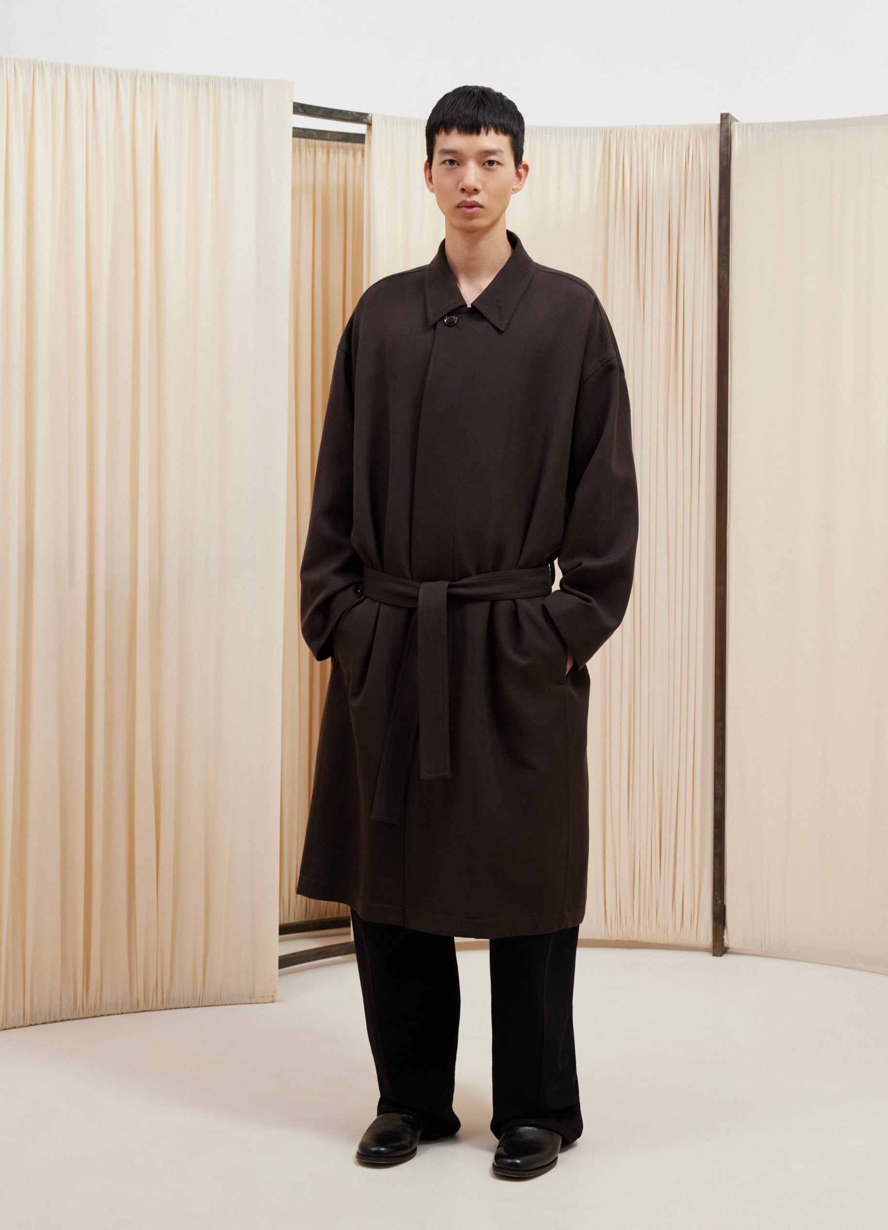 BELTED OVER COAT - 3