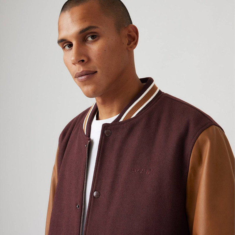 MIXED MEDIA VARSITY JACKET 5