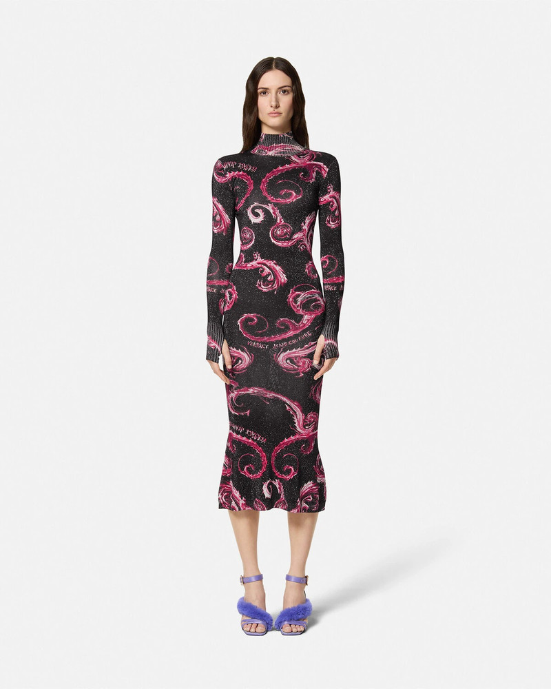 VERSACE JEANS COUTURE Chromo Couture Lurex Midi Dress outlook