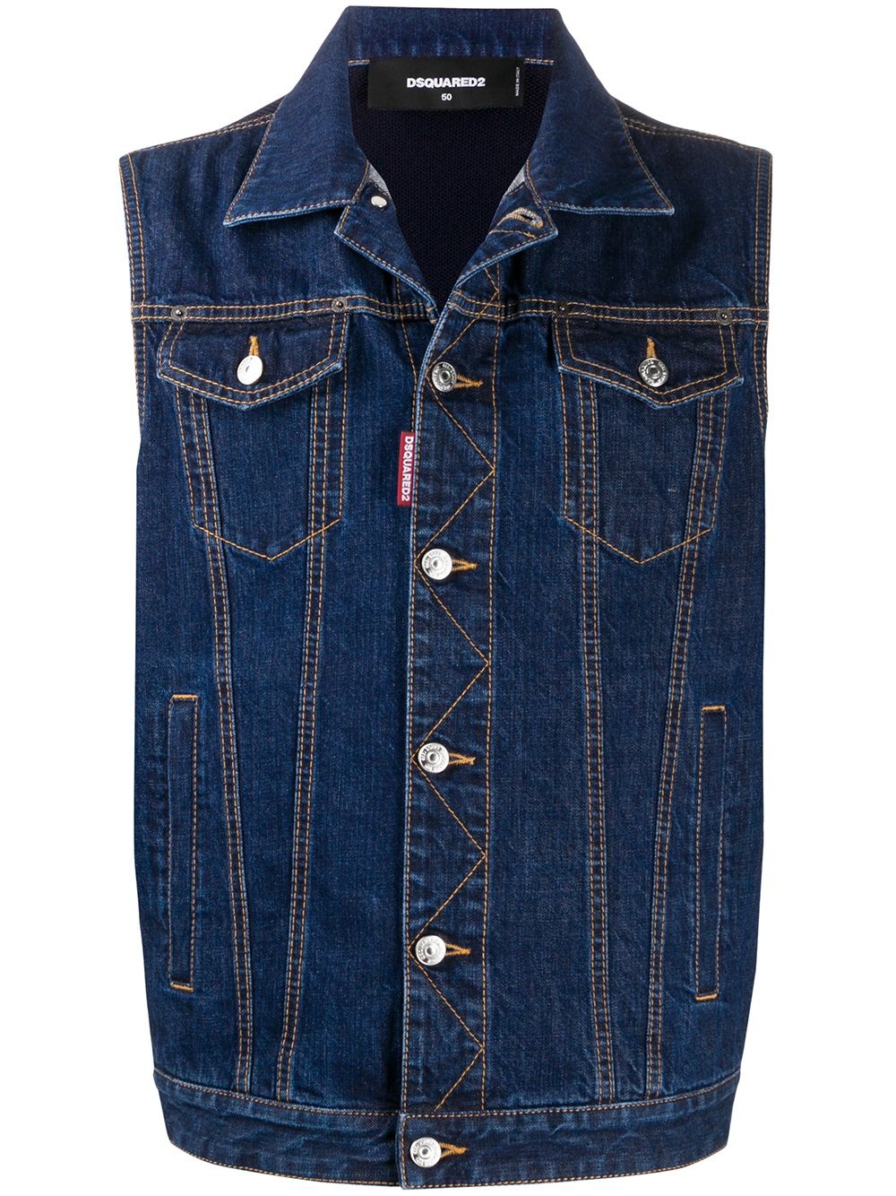 sleeveless denim jacket - 1