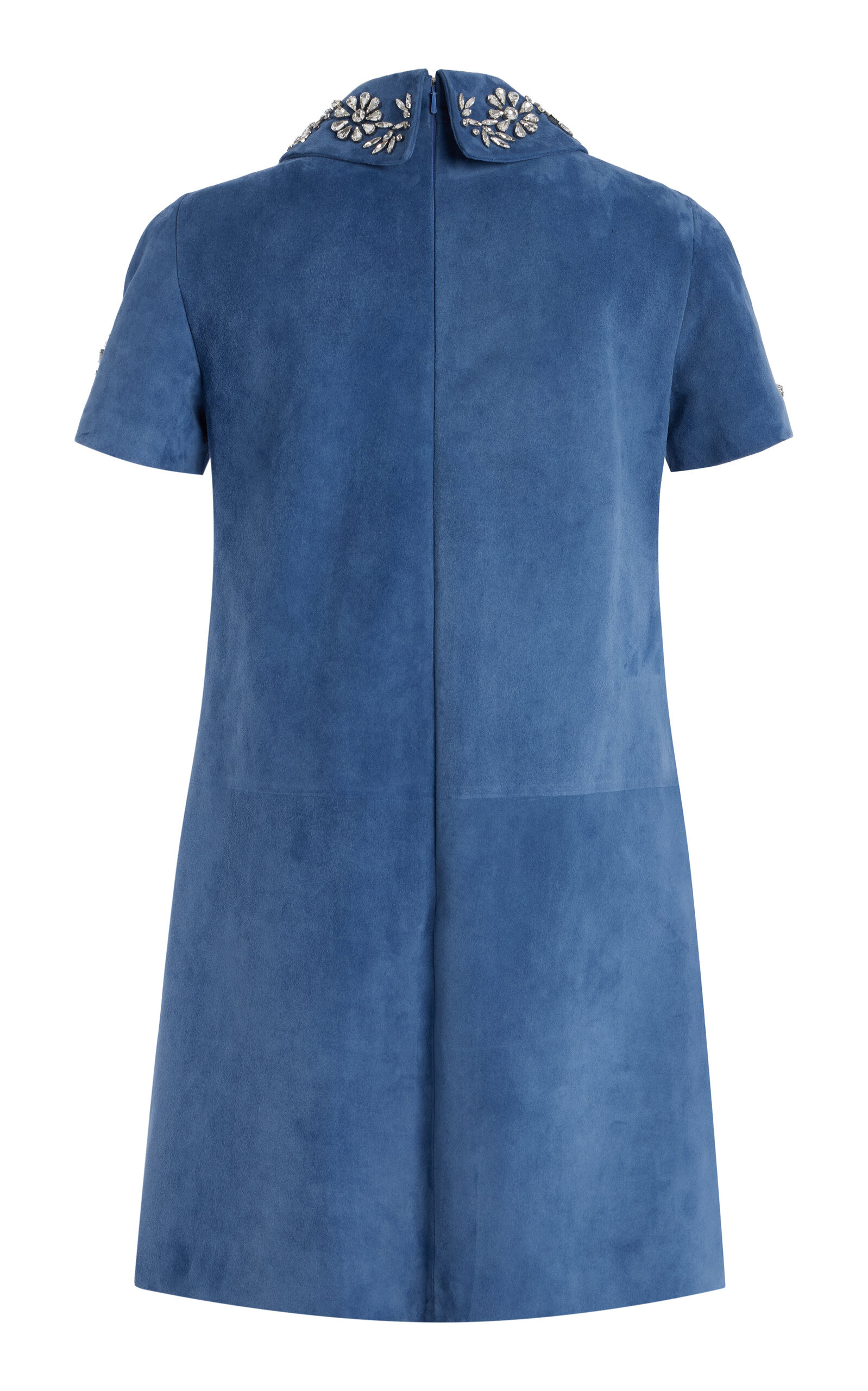 Crystal-Embellished Suede Mini Dress blue - 6