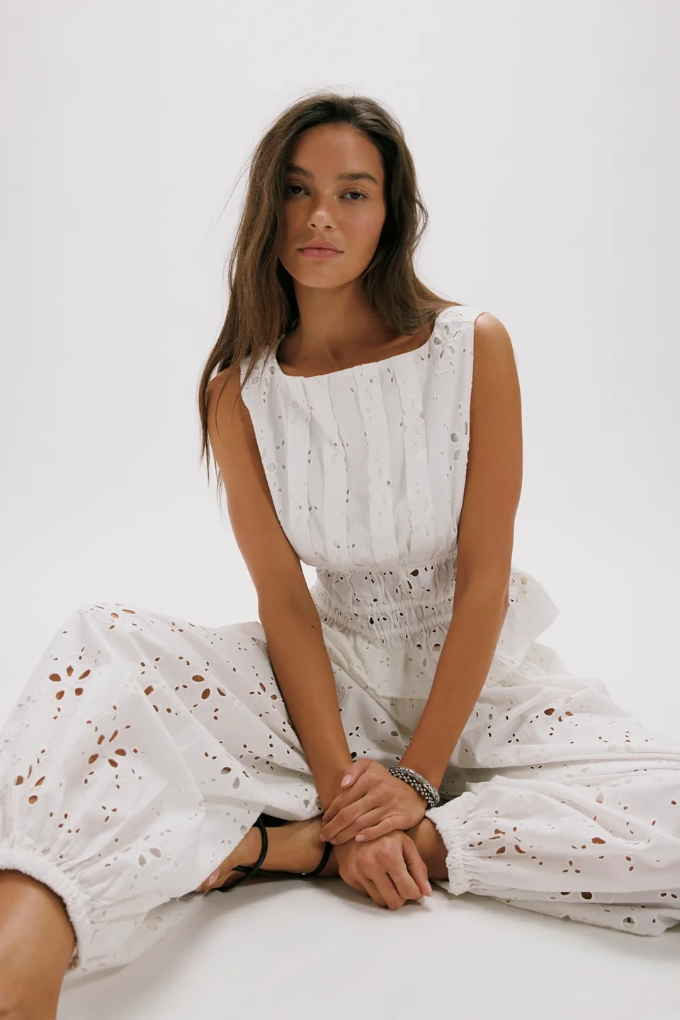 Jude Eyelet Pant Set - 1