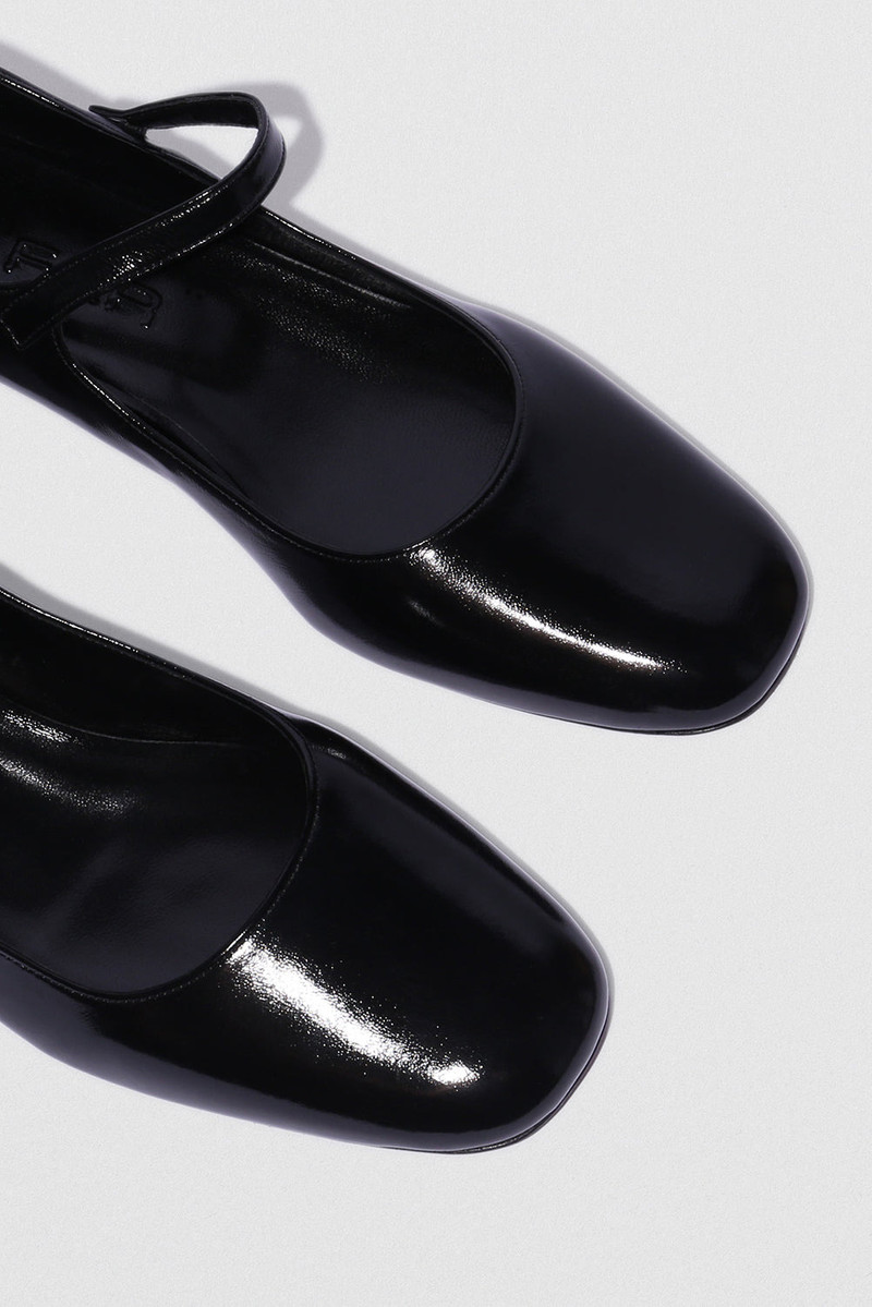Ginny Black Glossed Nappa Leather Mary Jane Pump 3