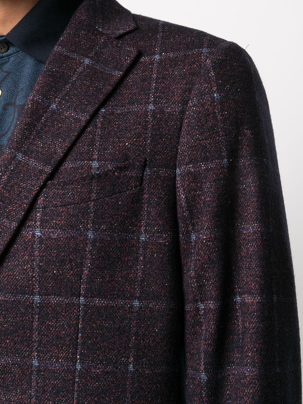 checked single-breasted blazer - 5