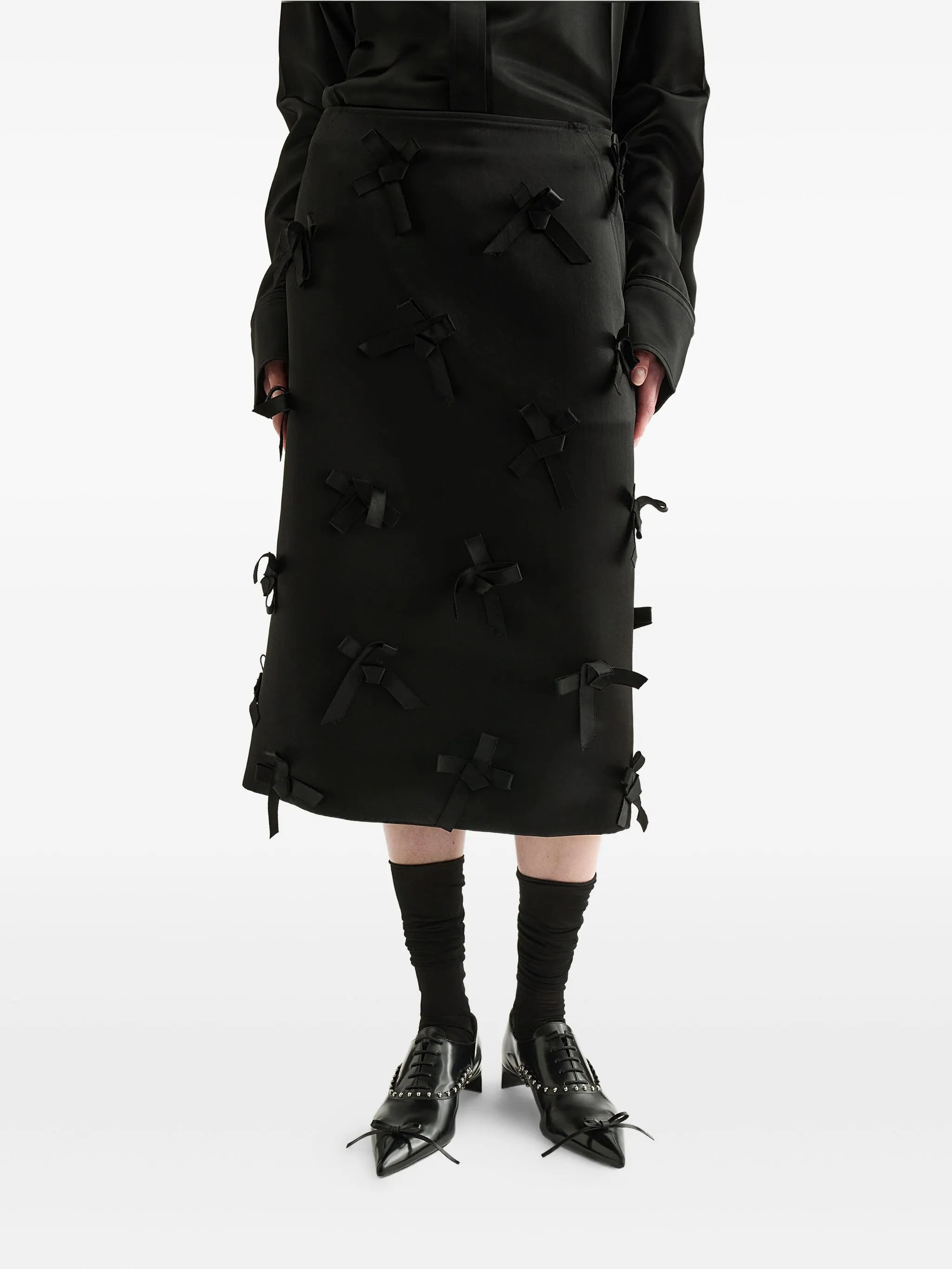 Jil Sander Bow-embellished Midi Skirt - 4