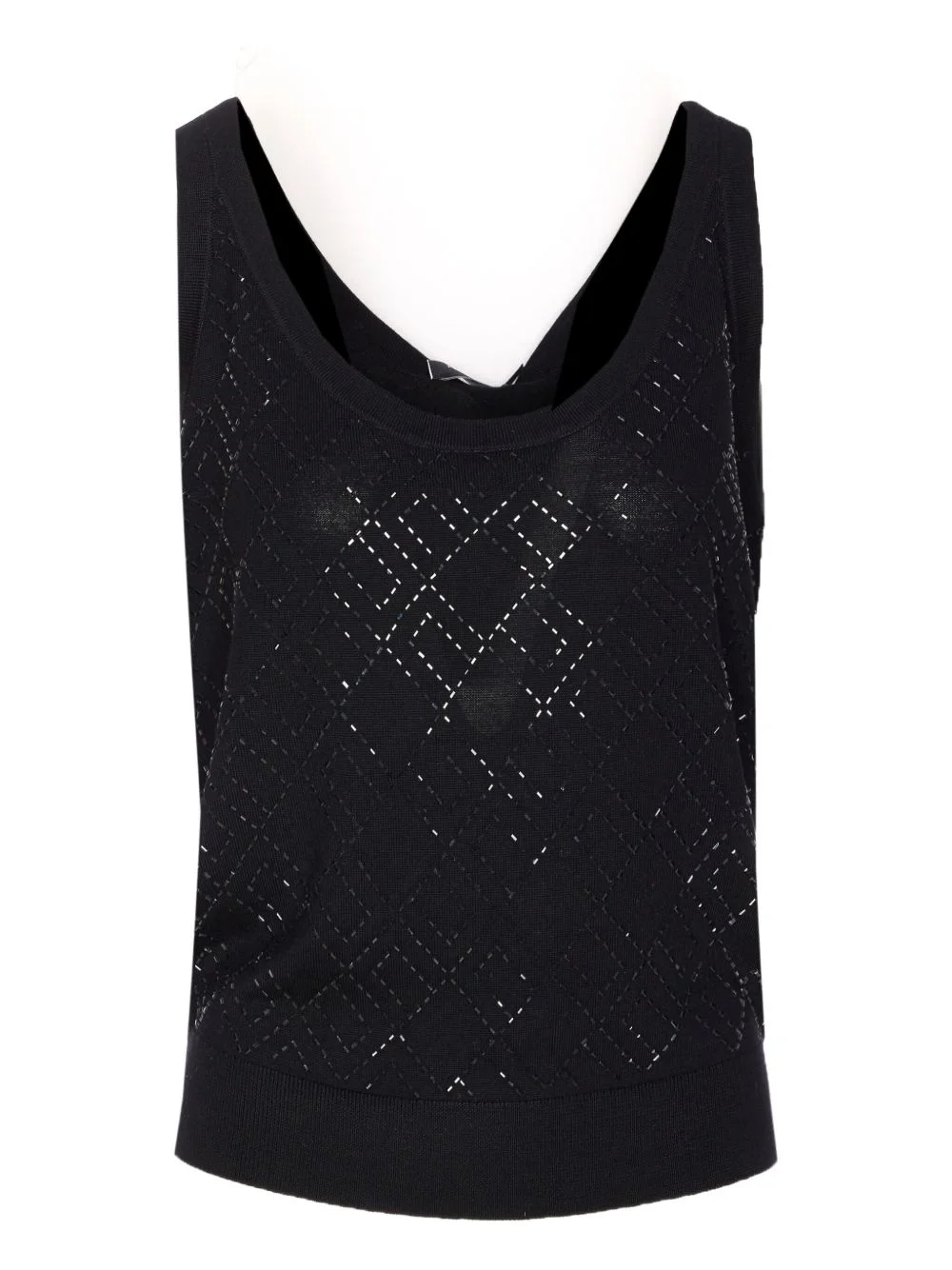 glitter-embellished sleeveless top - 1