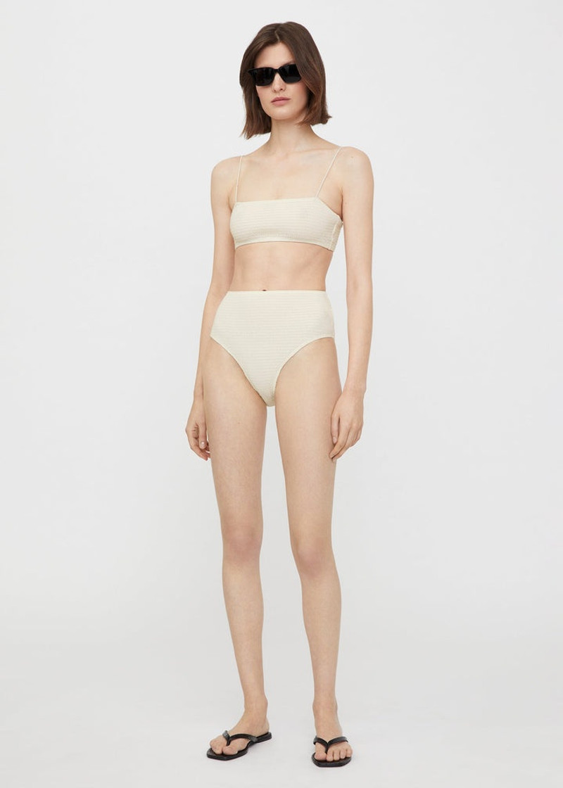 Totême Smocked bikini bottoms tofu outlook