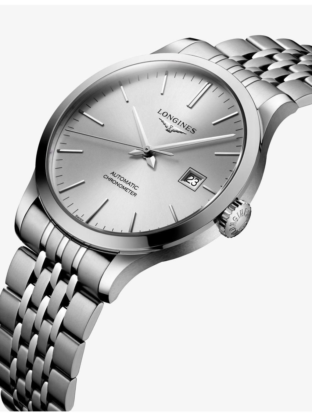 L2.821.4.72.6 Record Silver Dial Stainless-Steel Automatic Watch - 3