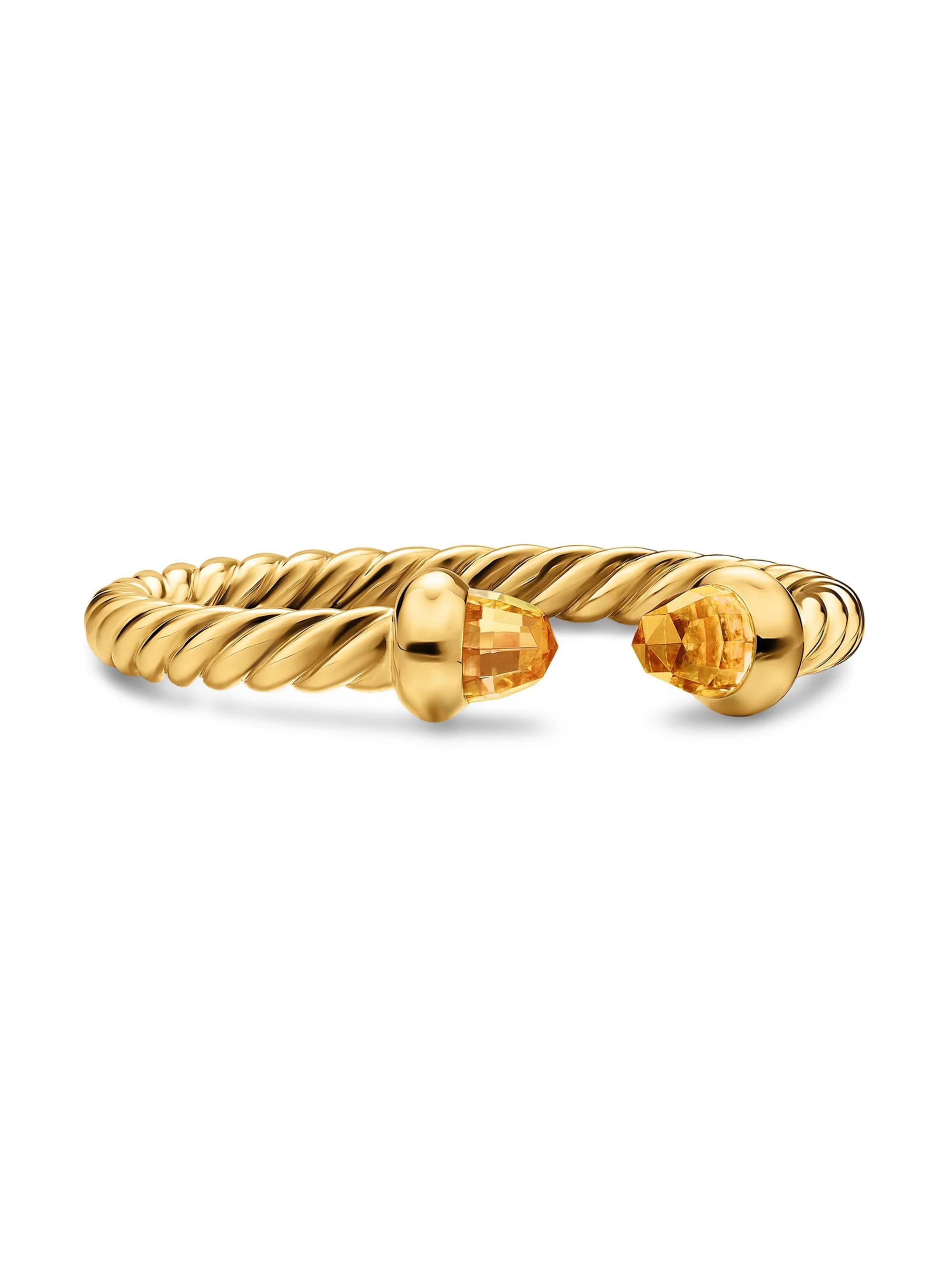 Women's Micro Cablespira Flex Open Ring in 18K Yellow Gold - Citrine - 1