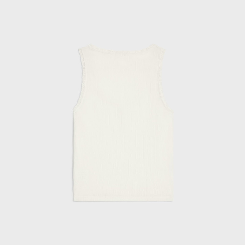 CELINE tank top IN ribbed cotton and silk outlook