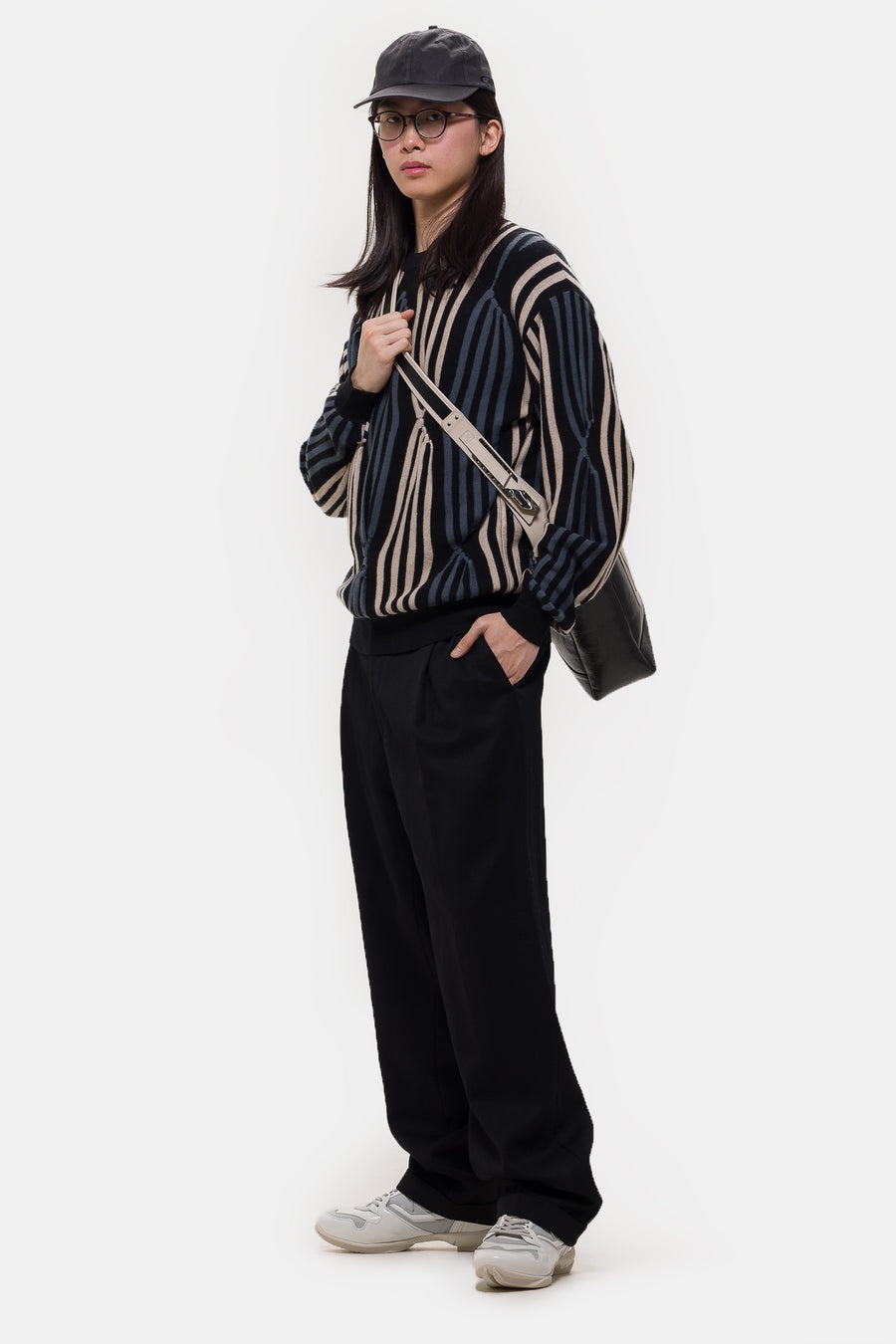 Solix Jumper in Black/Beige/Green Grey - 2