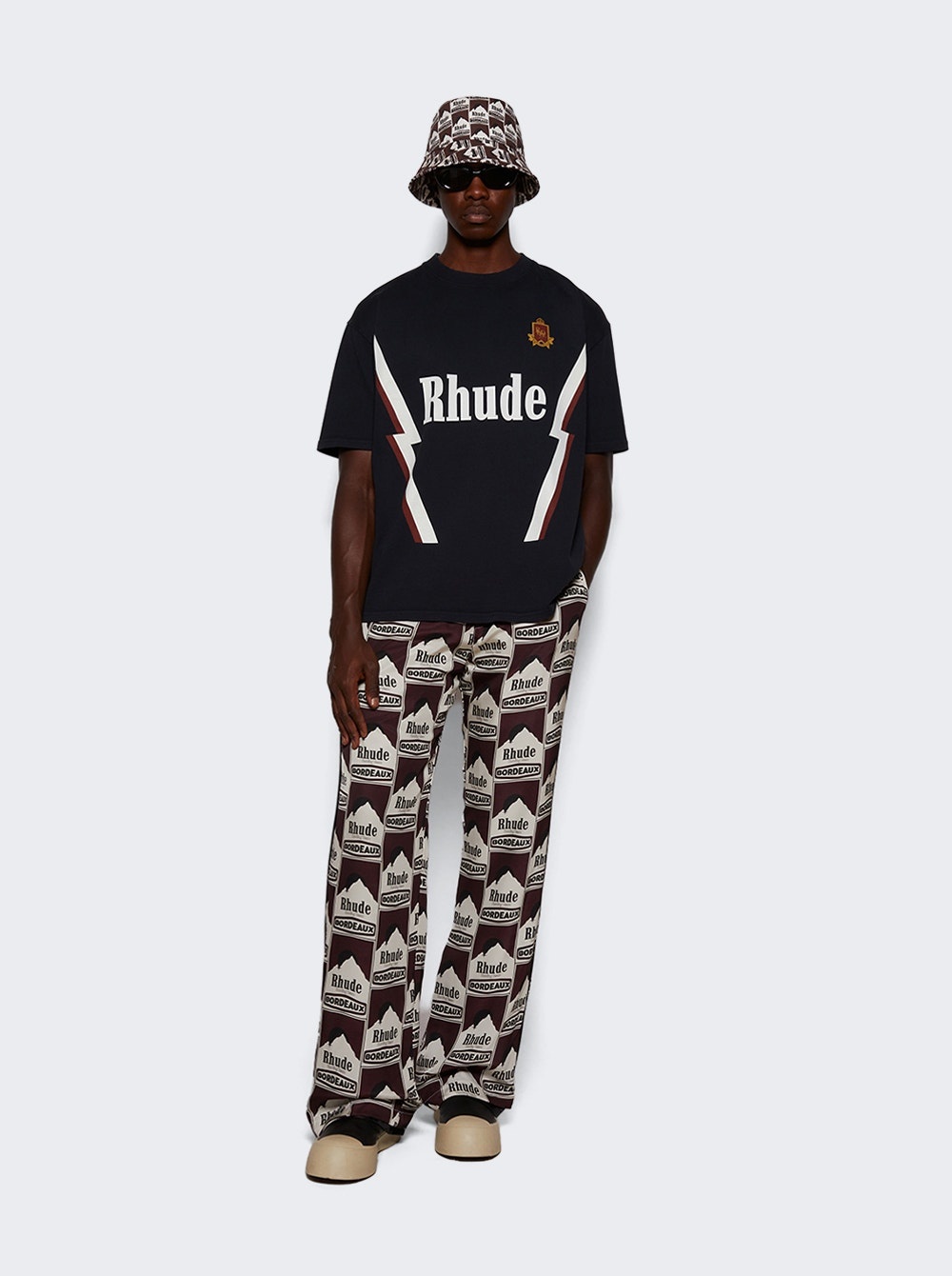 Moonlight Bordeaux Pj Pant Maroon And Off White - 2