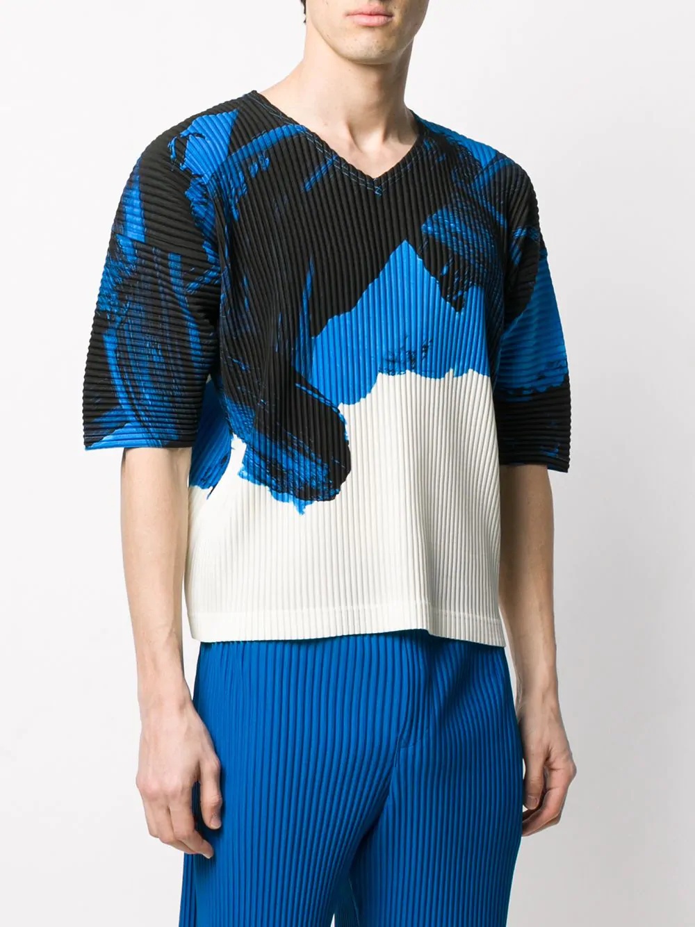 abstract-print ribbed T-shirt - 3