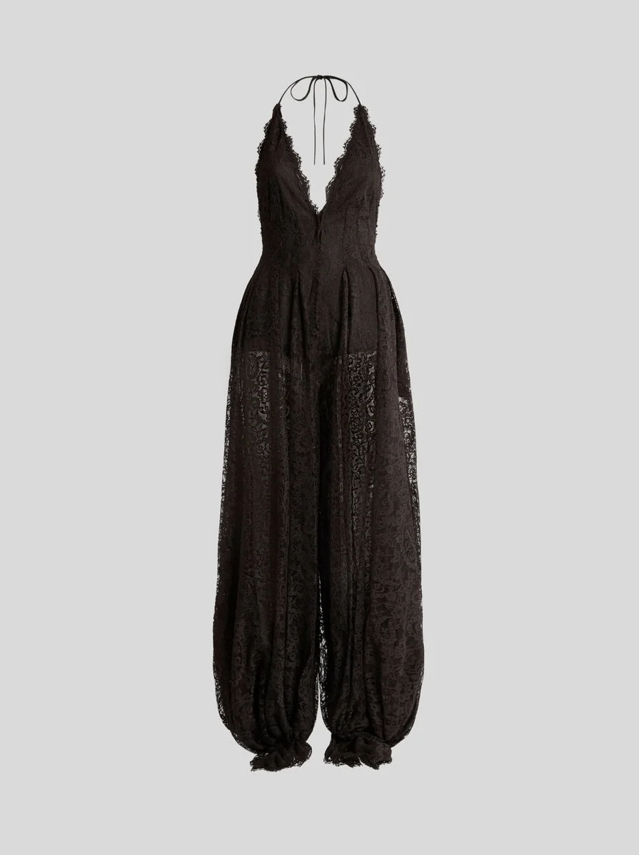 LACE JUMPSUIT WITH PAISLEY MOTIF - 1