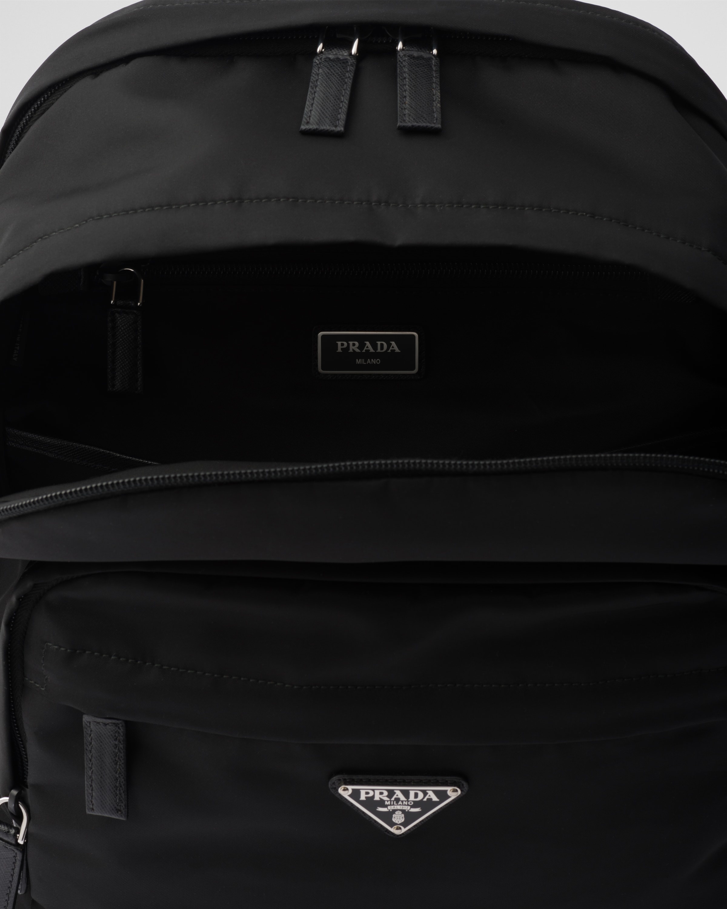 Re-Nylon and Saffiano leather backpack - 5