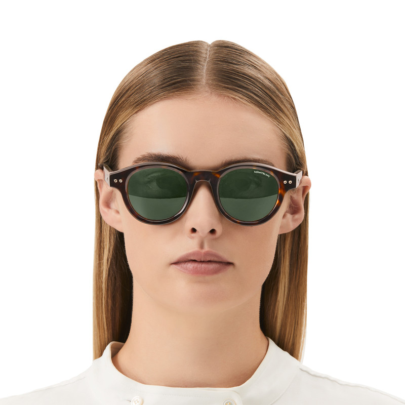 Round Sunglasses with Havana-Colored Acetate Frame 4