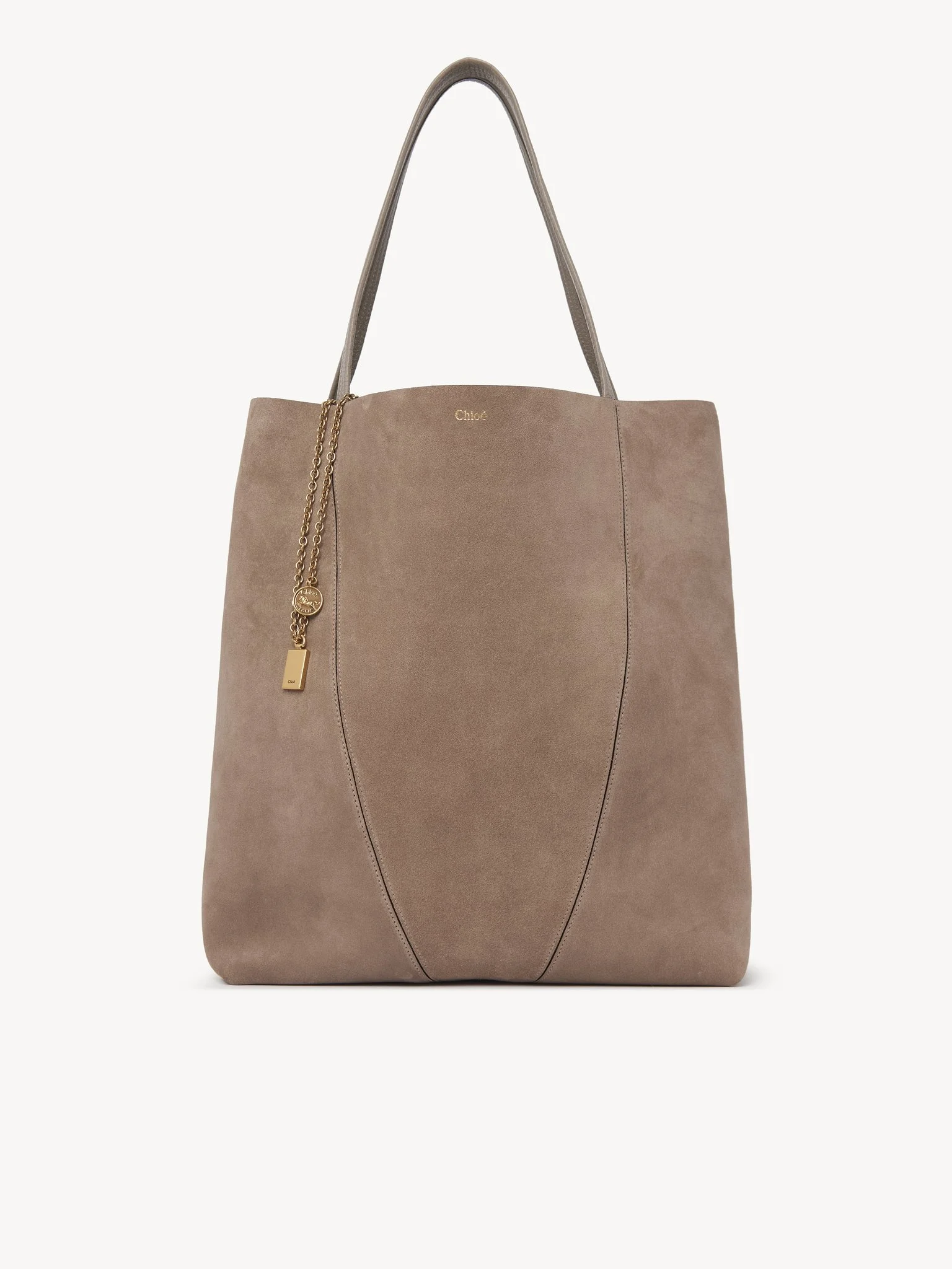 LARGE CHLOÉ SPIN TOTE BAG IN SUEDE LEATHER - 1
