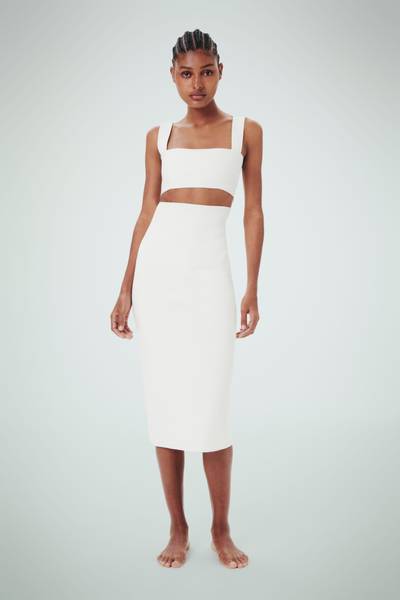 Victoria Beckham VB Body Strap Bandeau Top In White outlook