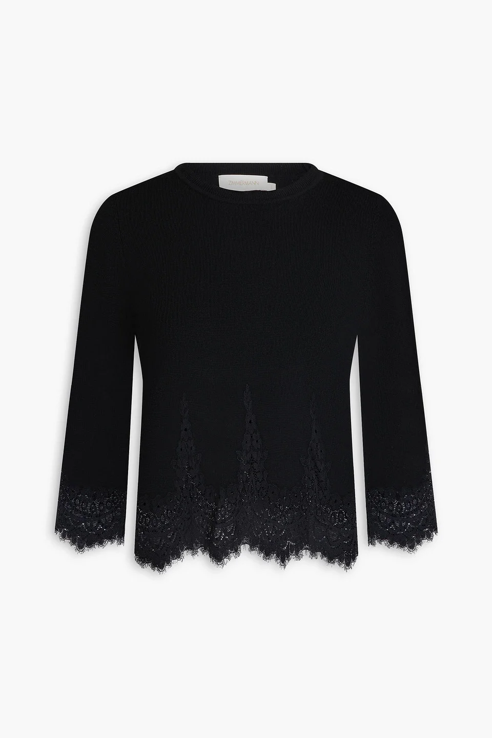 Lace-trimmed wool top - 1
