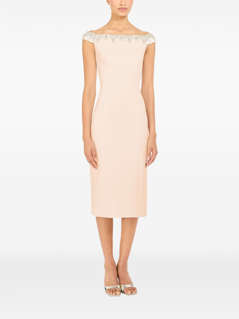 JENNY PACKHAM Valorie beaded off-shoulder midi dress outlook