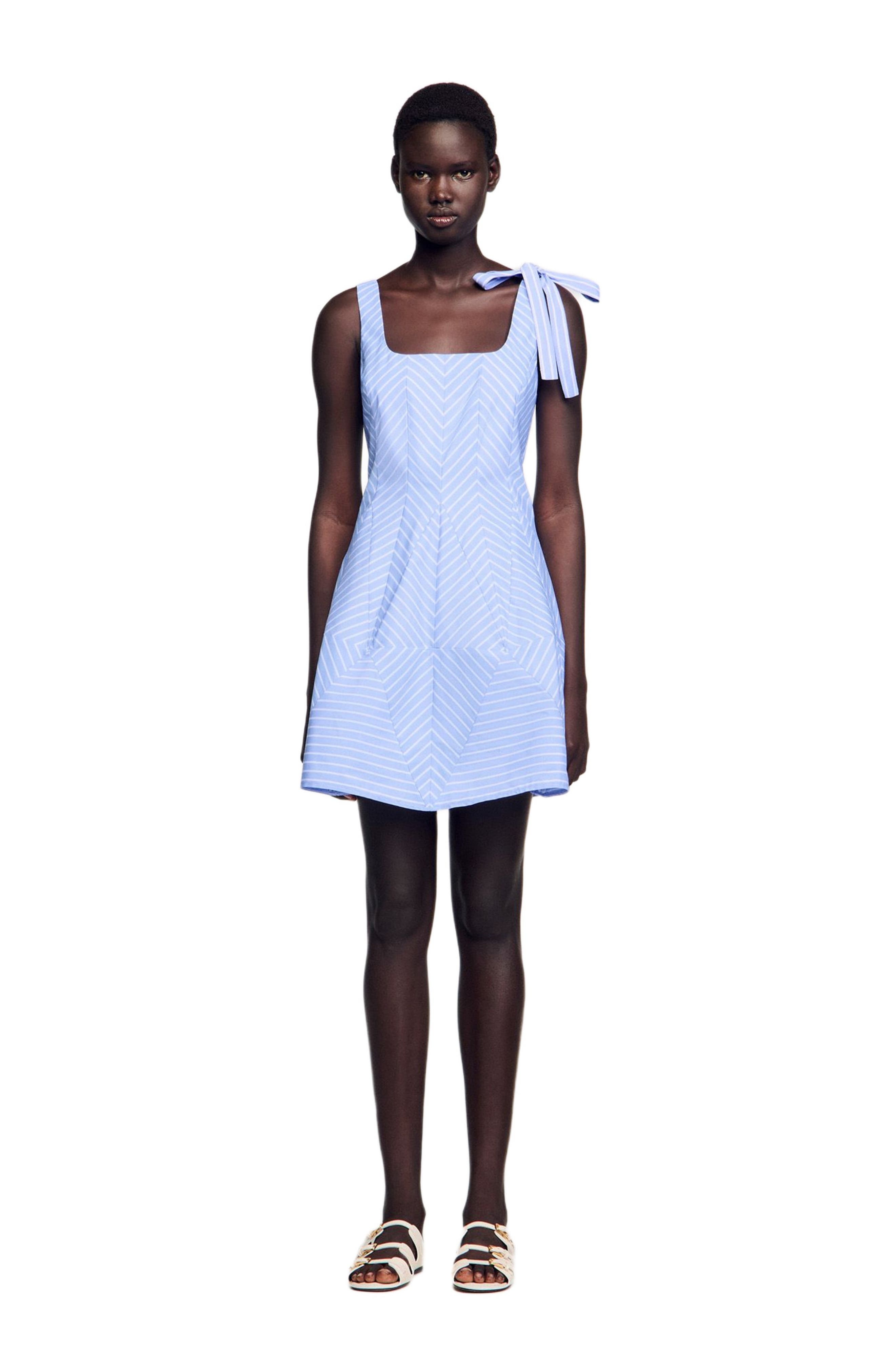 SANDRO Short striped dress in Blu /White at Nordstrom - 1