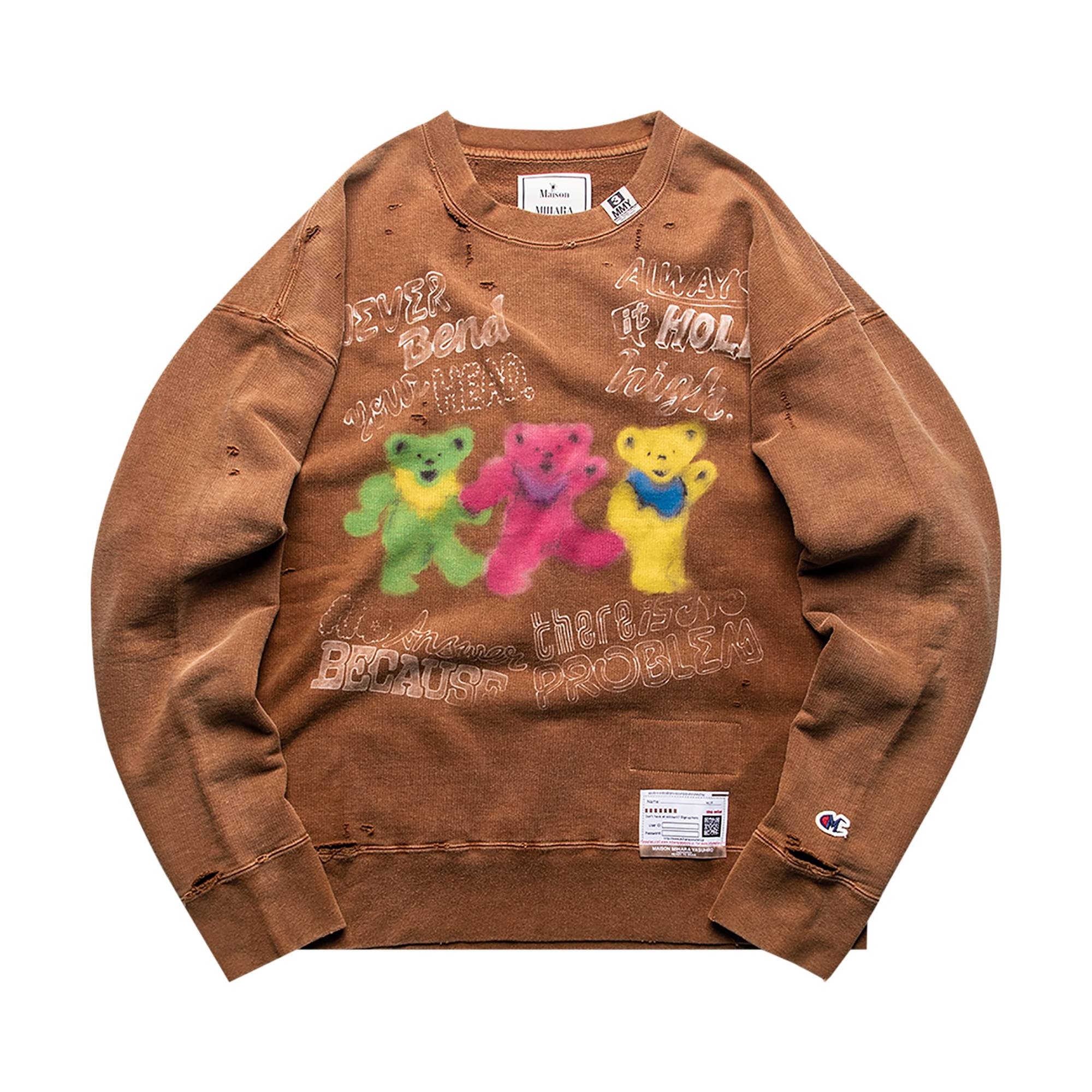 Maison Mihara Yasuhiro Distressed Graffiti Pullover 'Brown' - 1