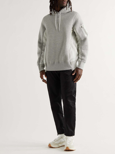 sacai Nylon-Trimmed Cotton-Blend Jersey Hoodie outlook