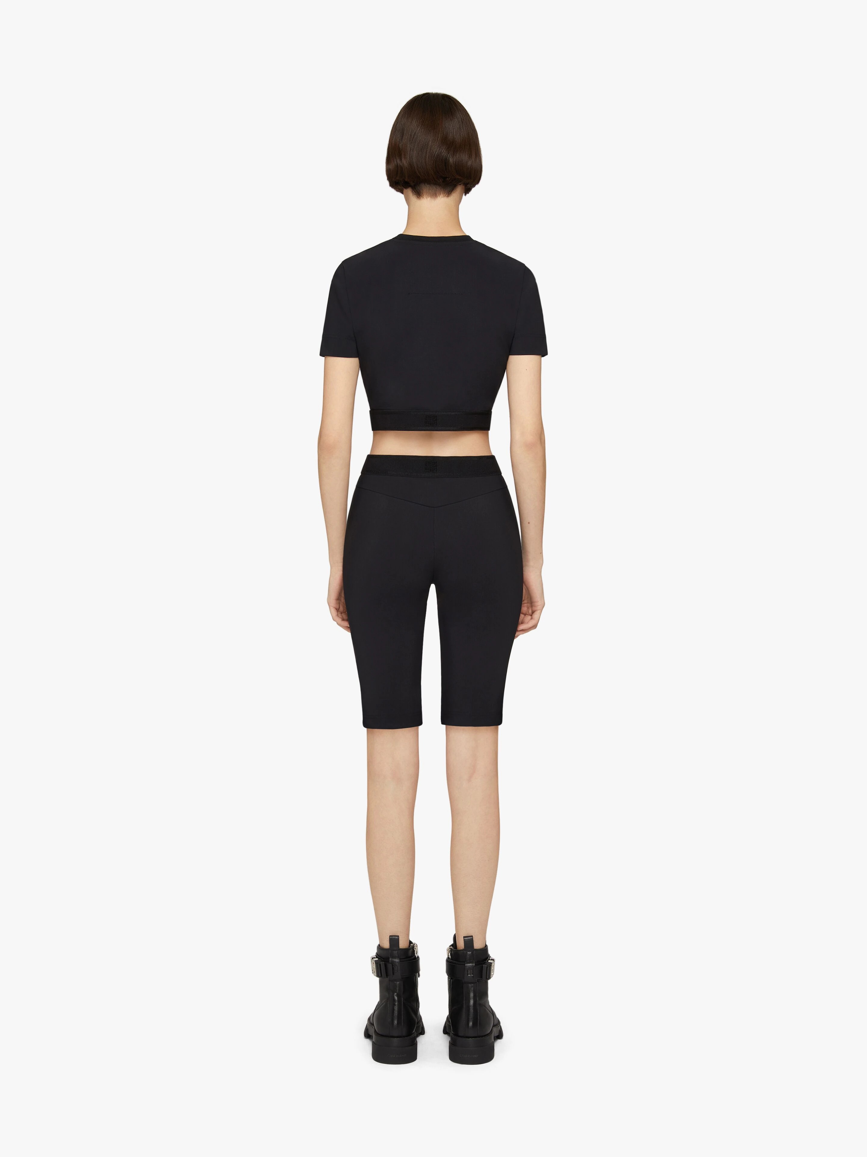 CYCLING SHORTS IN STRETCH JERSEY WITH GIVENCHY 4G BELT - 4