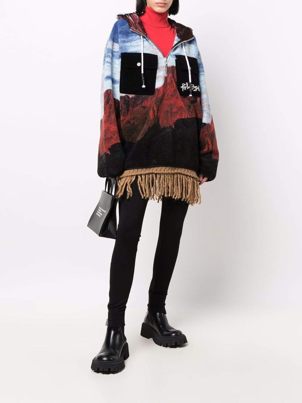 Canyon fringed-edge hoodie - 4