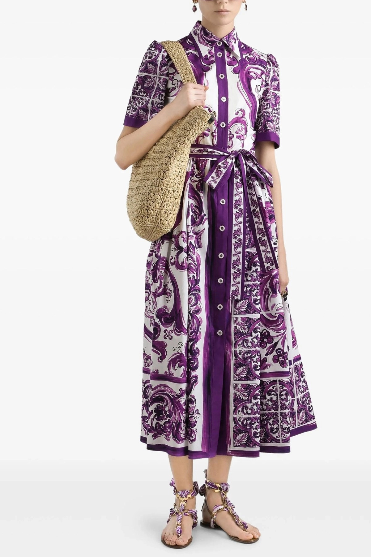 'Maiolica' print chemisier dress - 2