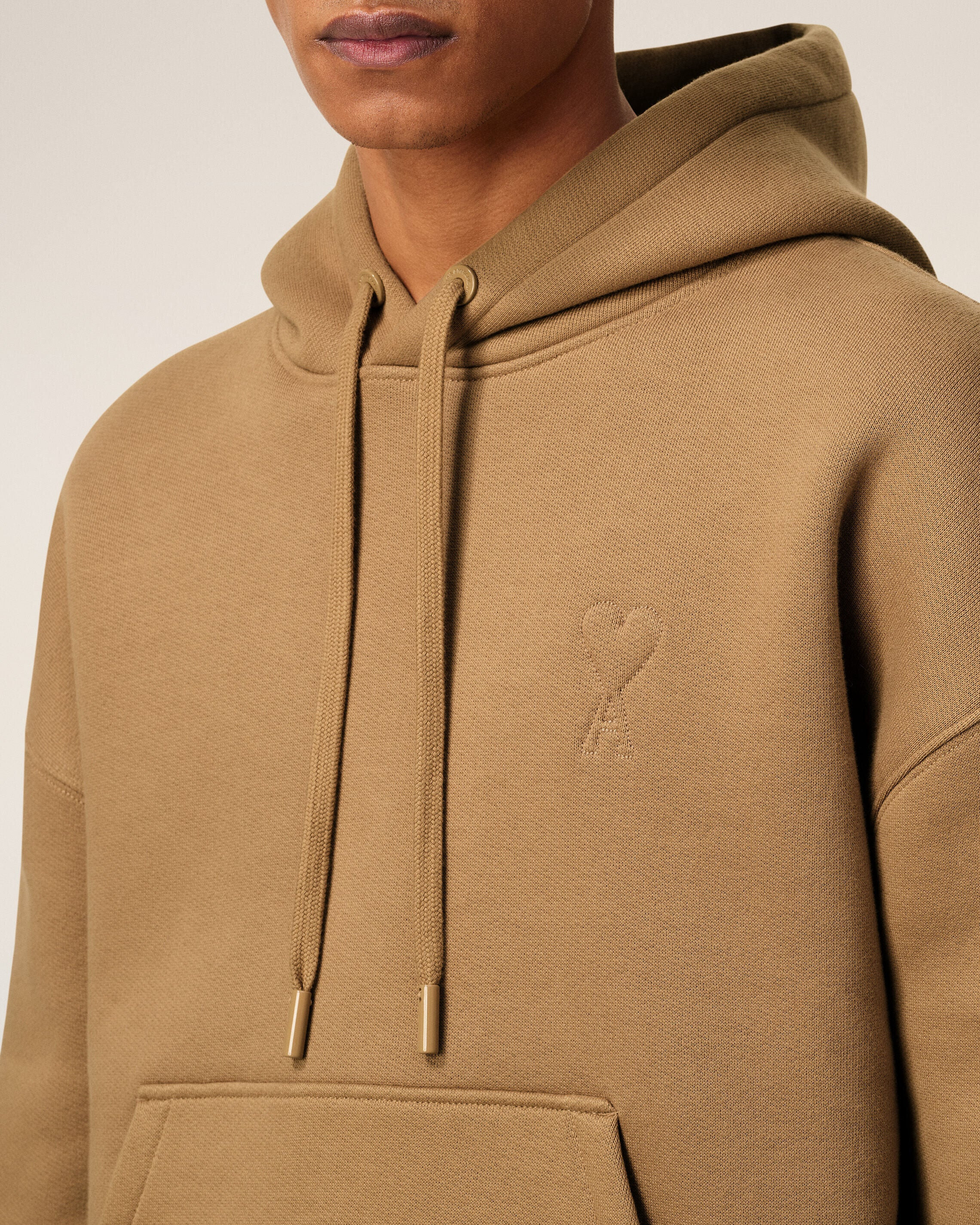 BROWN COTTON AMI DE COEUR HOODIE - 4