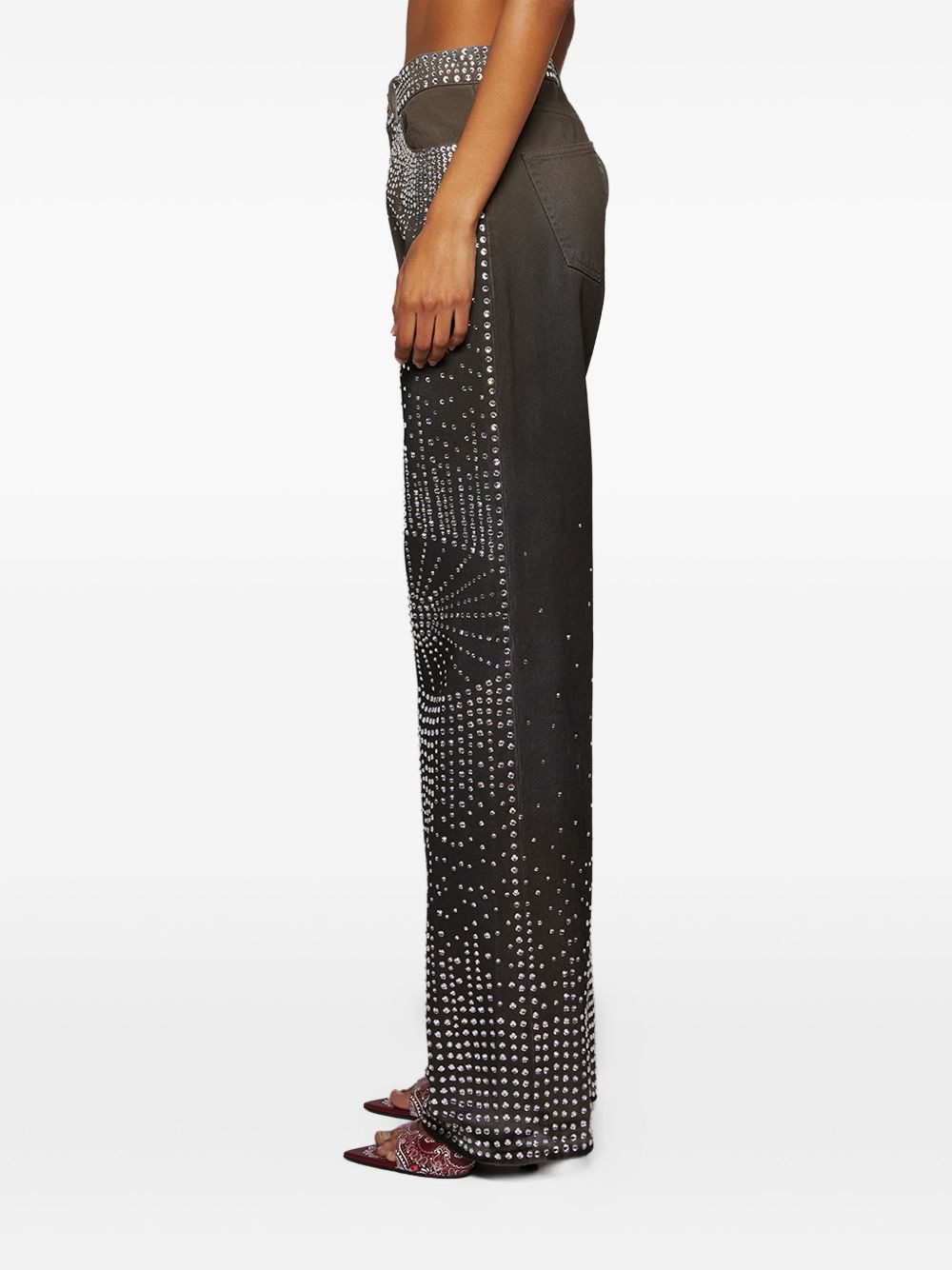 rhinestone-embellished jeans - 3