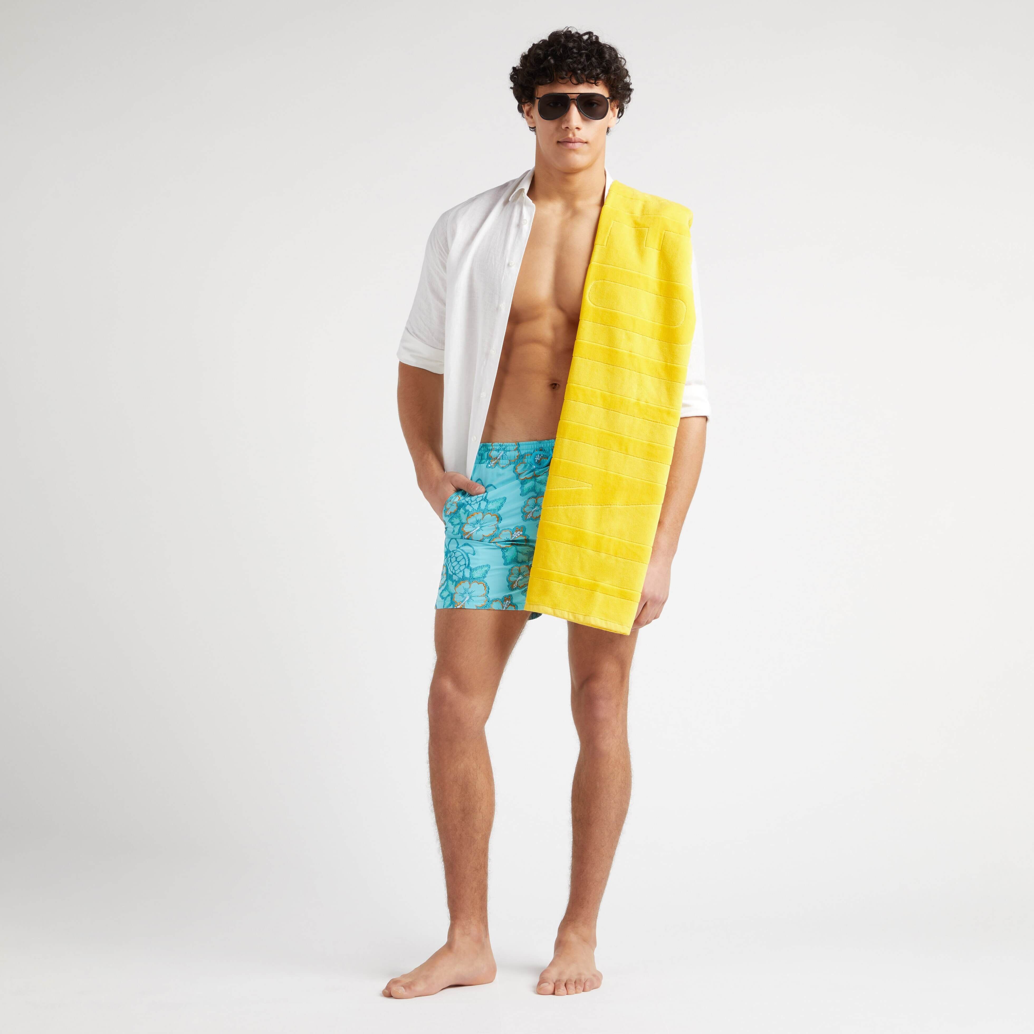 Men Swim Trunks Embroidered Hibiscus - Limited Edition - 5