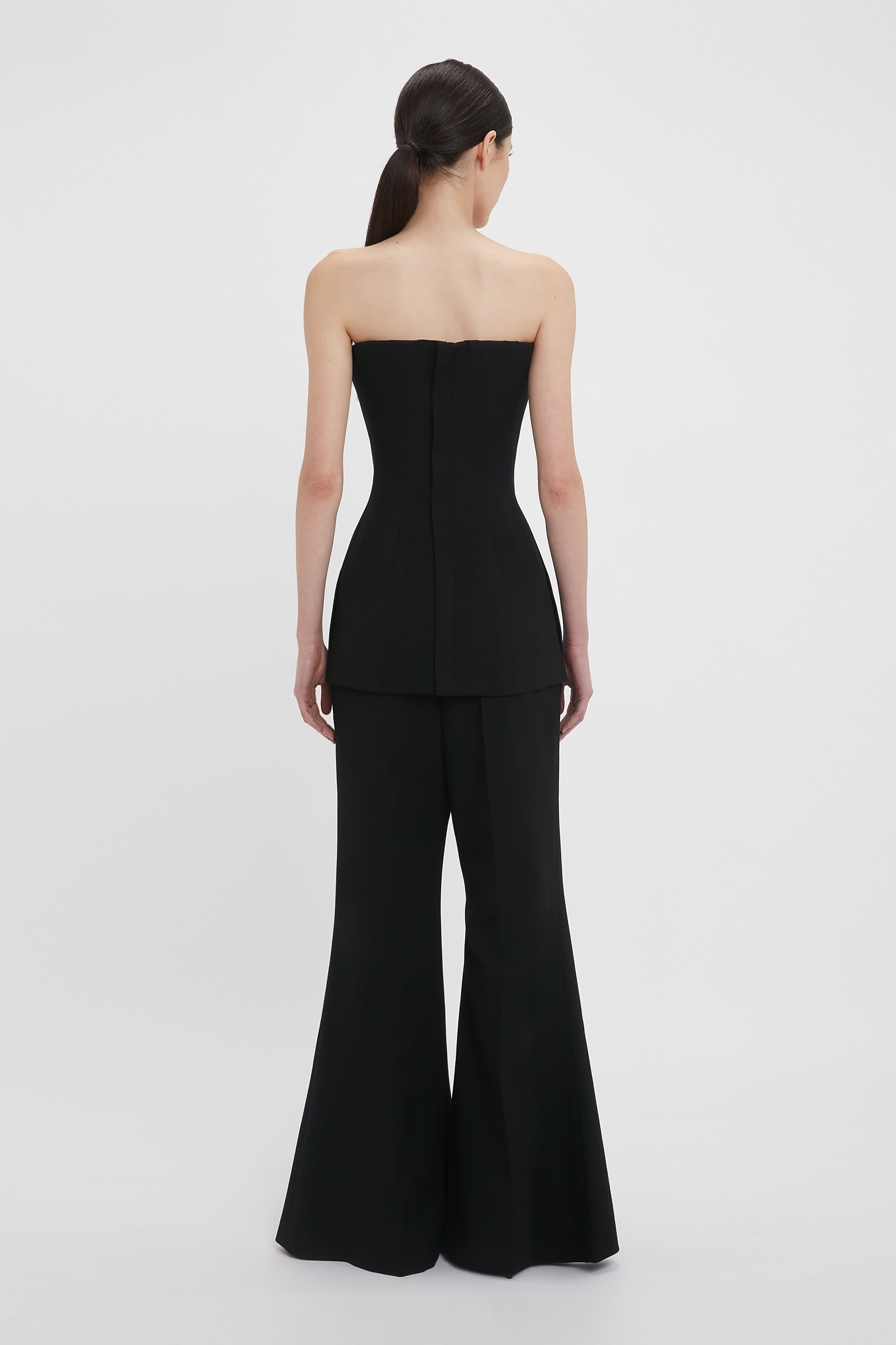 Low Rise Wide Leg Kick Trouser In Black - 4