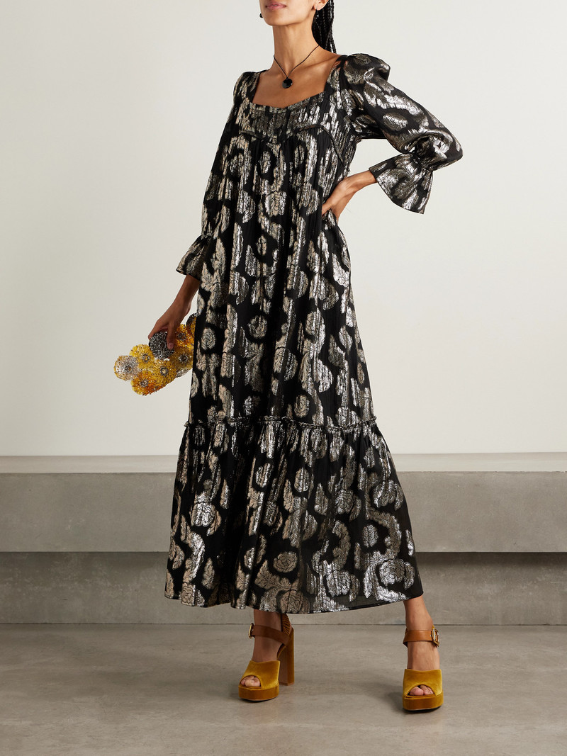 ALIX OF BOHEMIA Lilium Cotton And Lurex-blend Midi Dress outlook