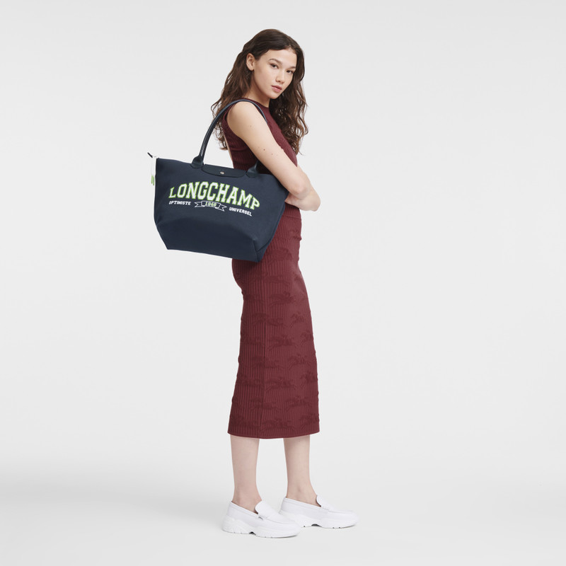 Longchamp Le Pliage Collection L Tote bag Navy - Canvas outlook