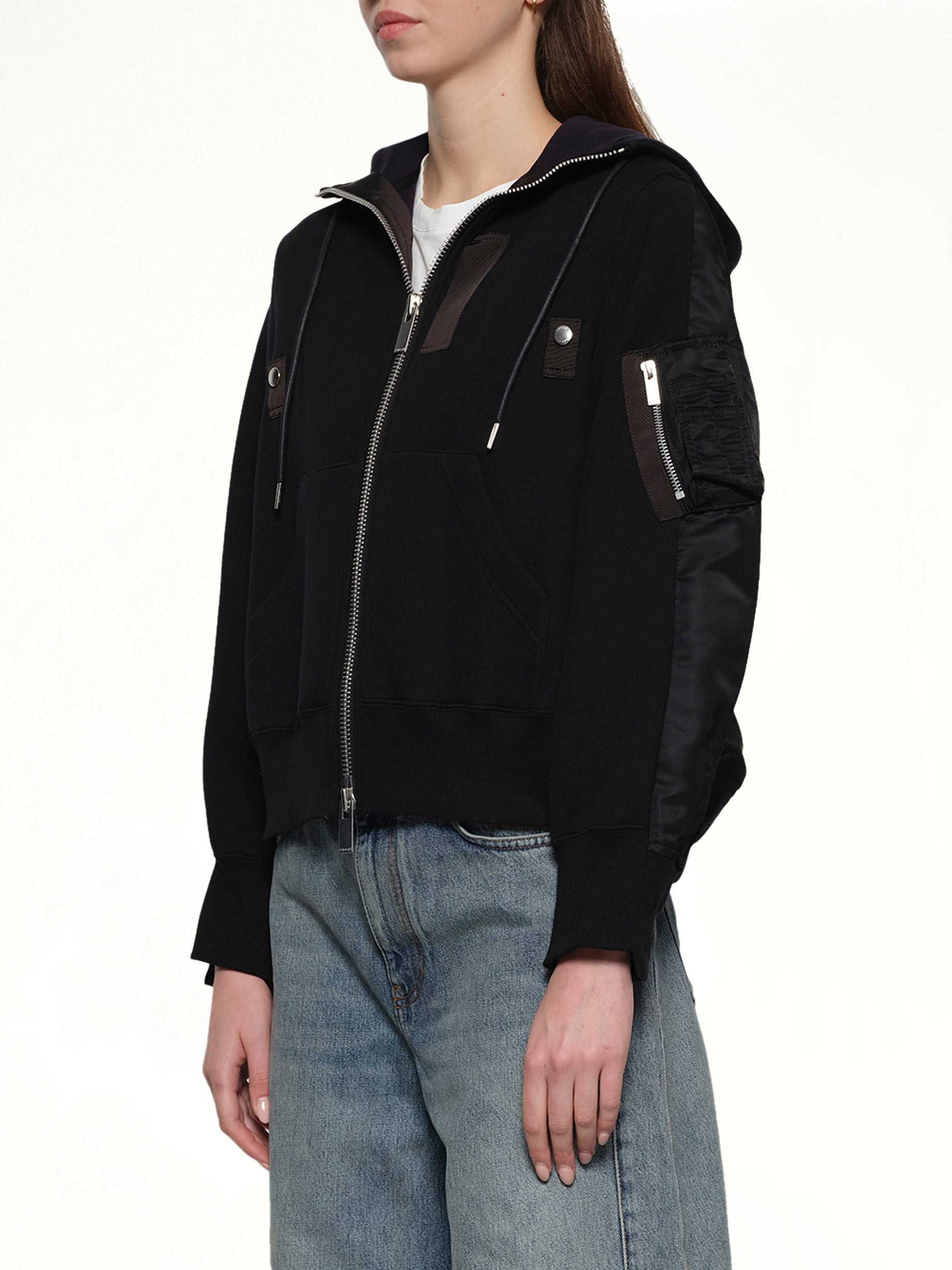 Sponge x Nylon Twill Hoodie in Black - 3