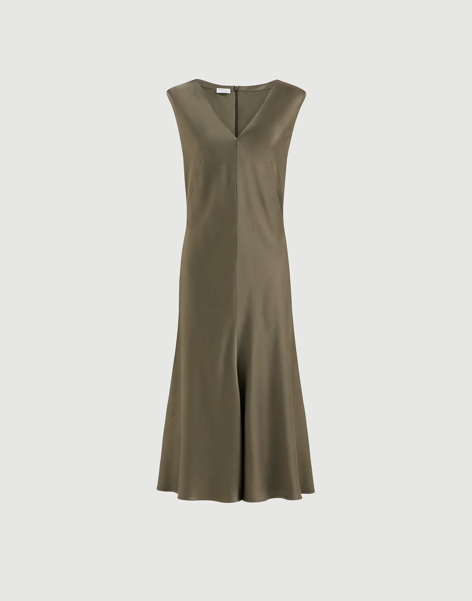 Satin cady flared dress with monili - 1