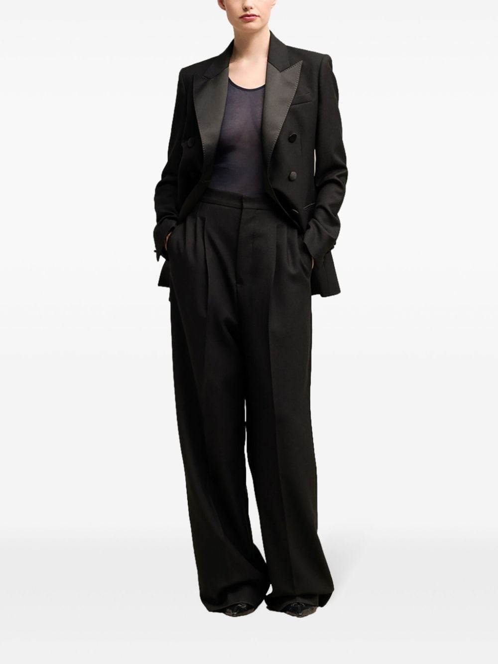 wide-leg wool trousers - 2